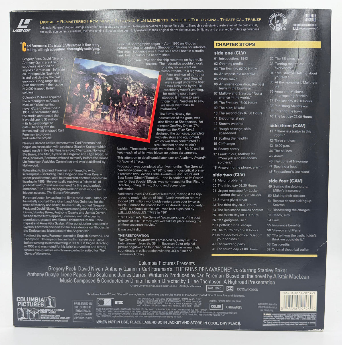 The Guns of Navarone (1961 / 1993) The Studio Heritage Collection / Deluxe Widescreen Presentation – LaserDisc - EX.