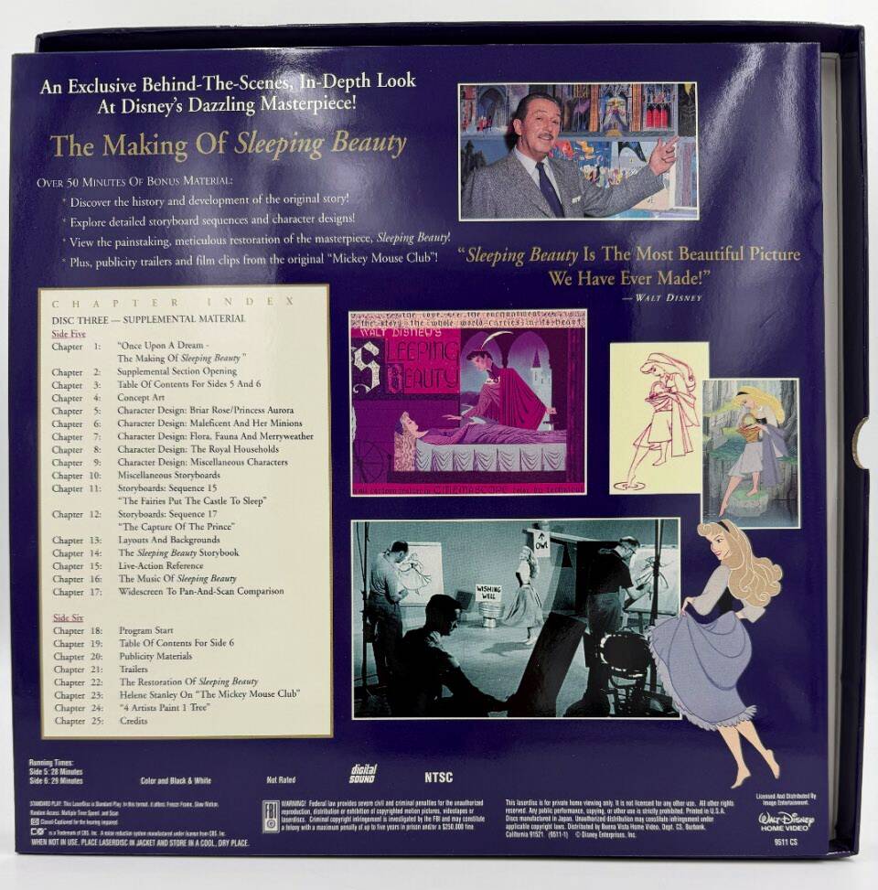 Sleeping Beauty (1959 / 1997) Masterpiece Deluxe CAV Widescreen Edition Box Set – LaserDisc - EX