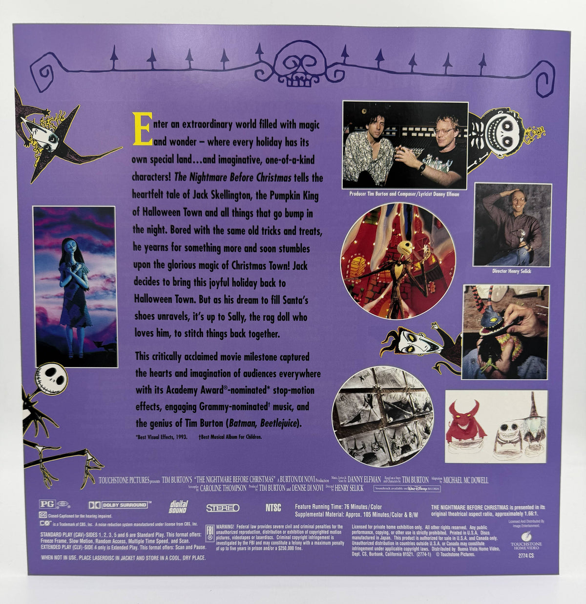 The Nightmare Before Christmas (1993 / 1994) Deluxe CAV Edition Box Set – LaserDisc - EX
