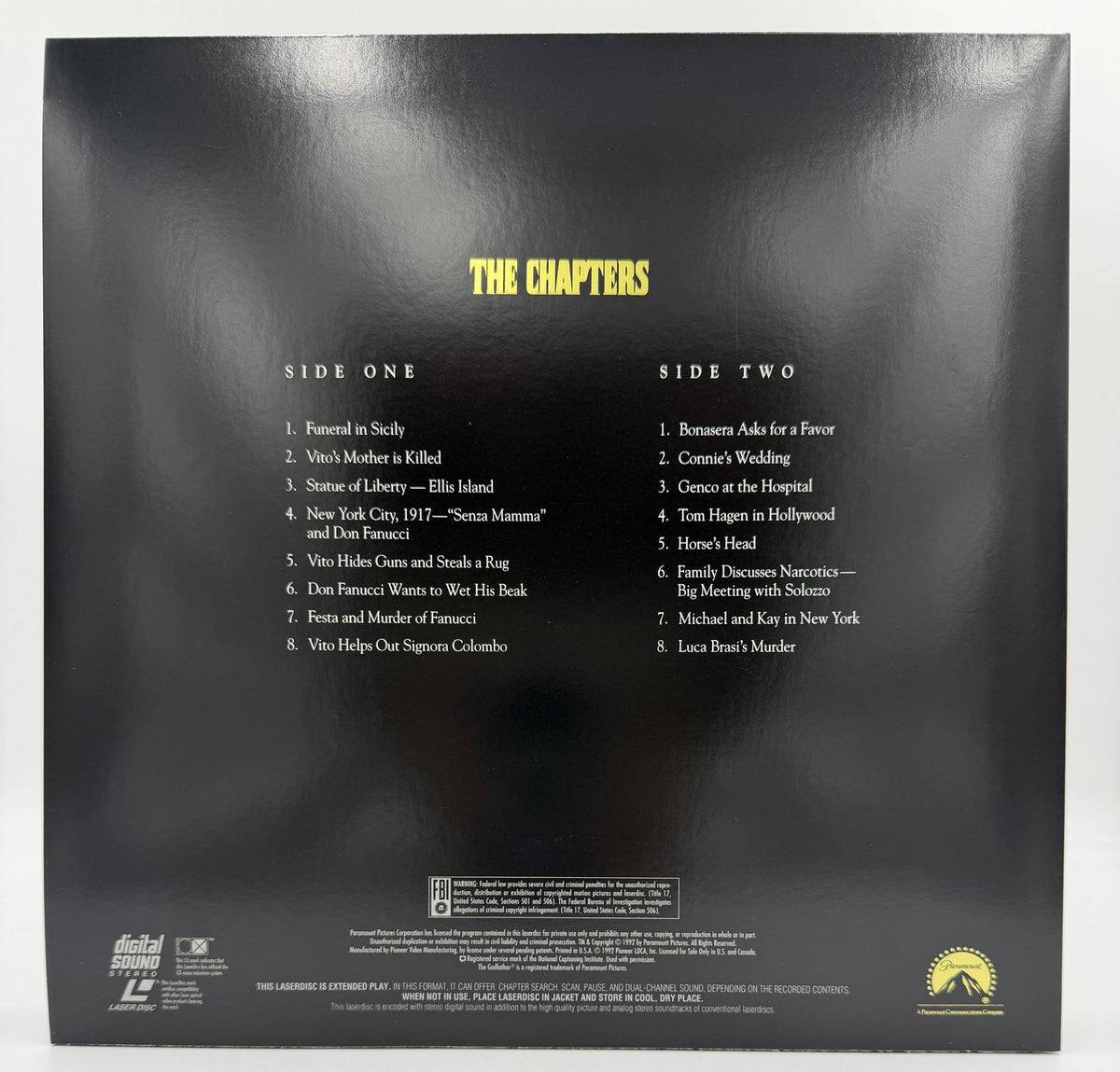 The Godfather Trilogy: 1901–1980 (1992) Special Edition Box Set – LaserDisc - EX