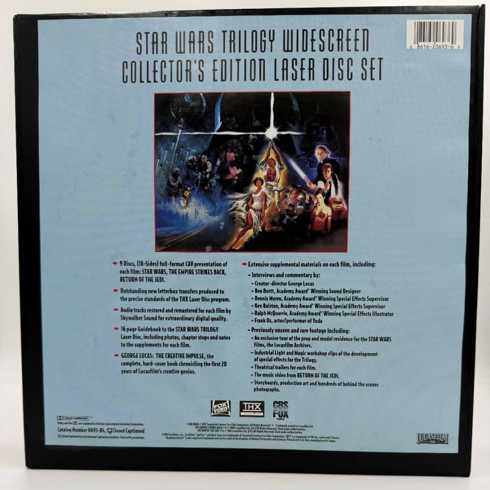 Star Wars Trilogy: The Definitive Collection (1977-1983 / 1993) Widescreen Collector's Edition CAV Box Set – LaserDisc - EX