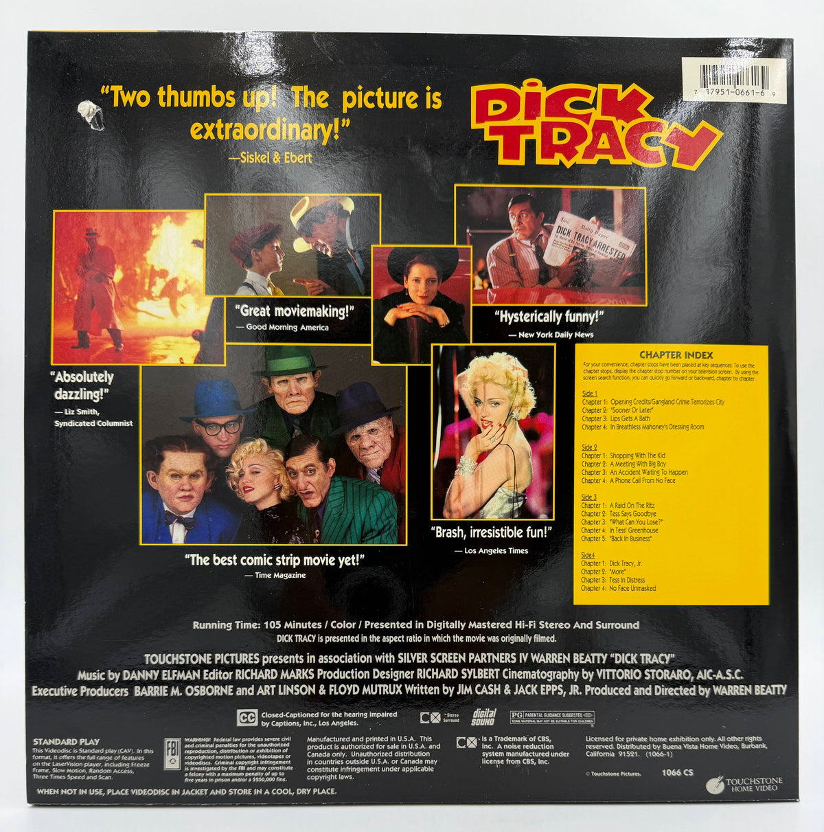 Dick Tracy (1990 / 1990) Standard Play (CAV) Edition – LaserDisc - VG+