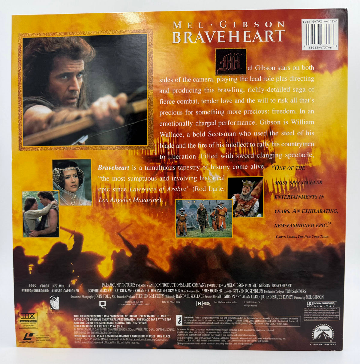Braveheart (1995 / 1996) Widescreen Edition – LaserDisc - EX