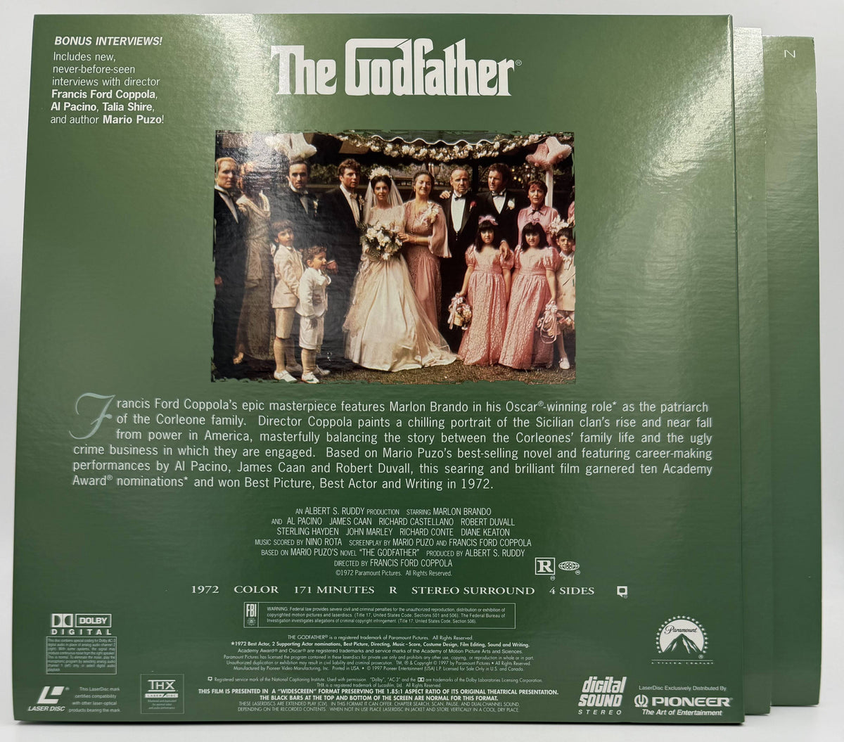 The Godfather Collection: 25th Anniversary Widescreen Edition (1972–1990 / 1997) Master Box Set – LaserDisc - EX