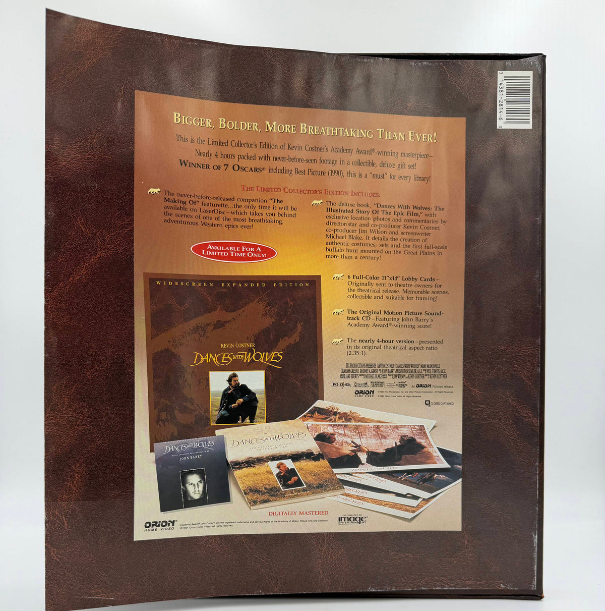 Dances with Wolves: Widescreen Expanded Edition (1990 / 1994) Limited Collector's Edition Box Set – LaserDisc - EX