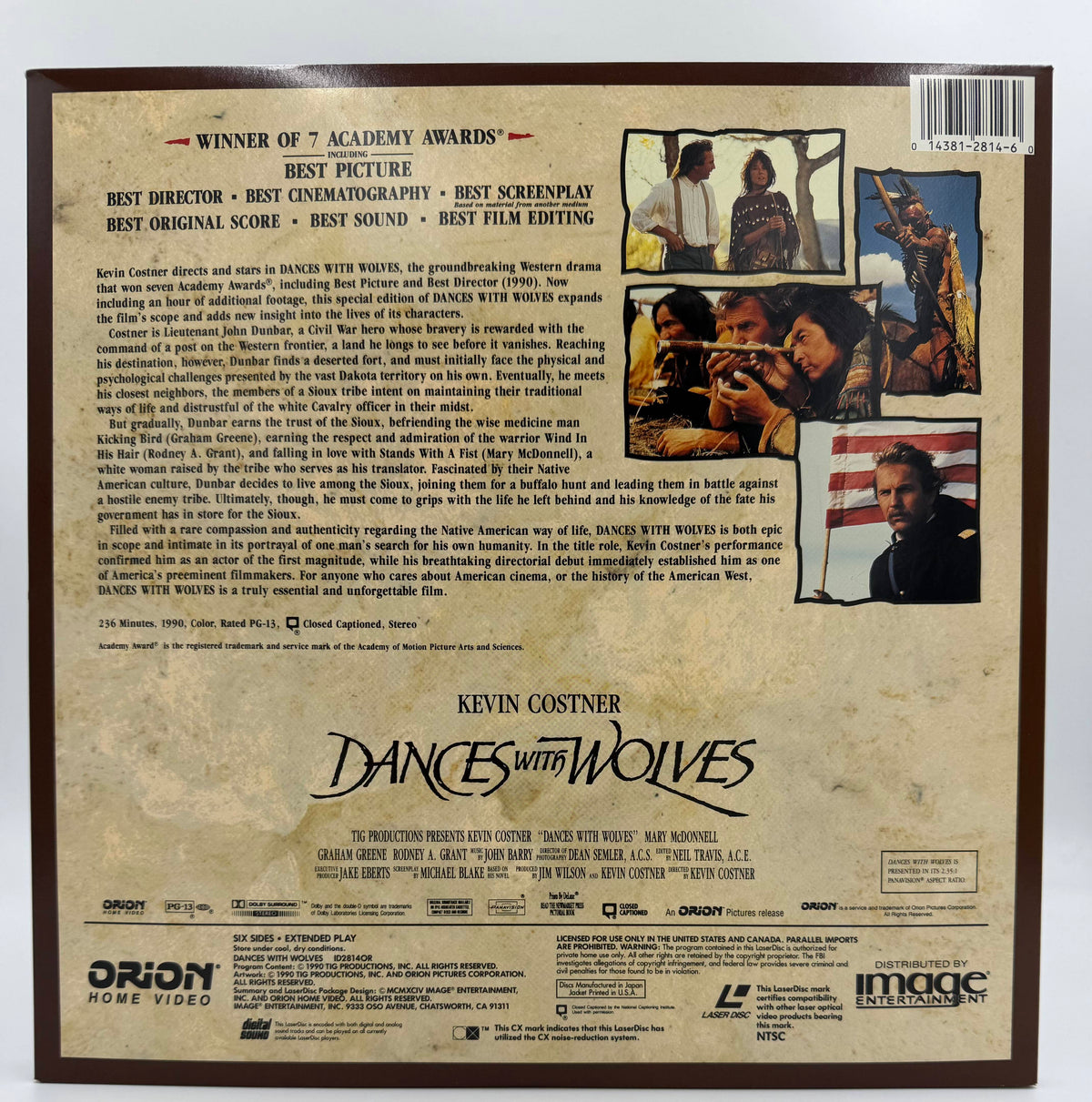 Dances with Wolves: Widescreen Expanded Edition (1990 / 1994) Limited Collector's Edition Box Set – LaserDisc - EX