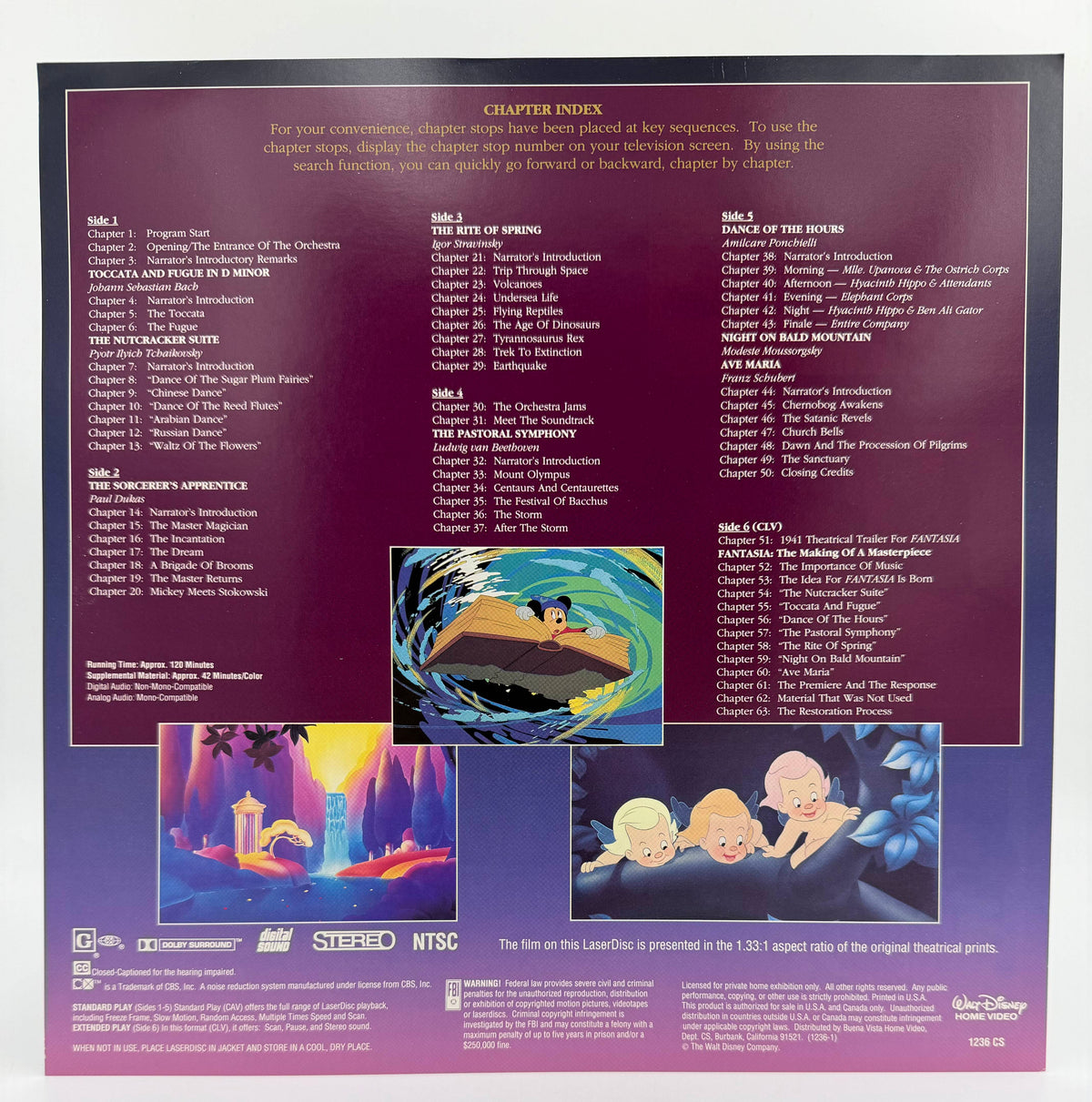 Fantasia (1940 / 1991) Masterpiece Deluxe CAV Edition Box Set – LaserDisc - EX
