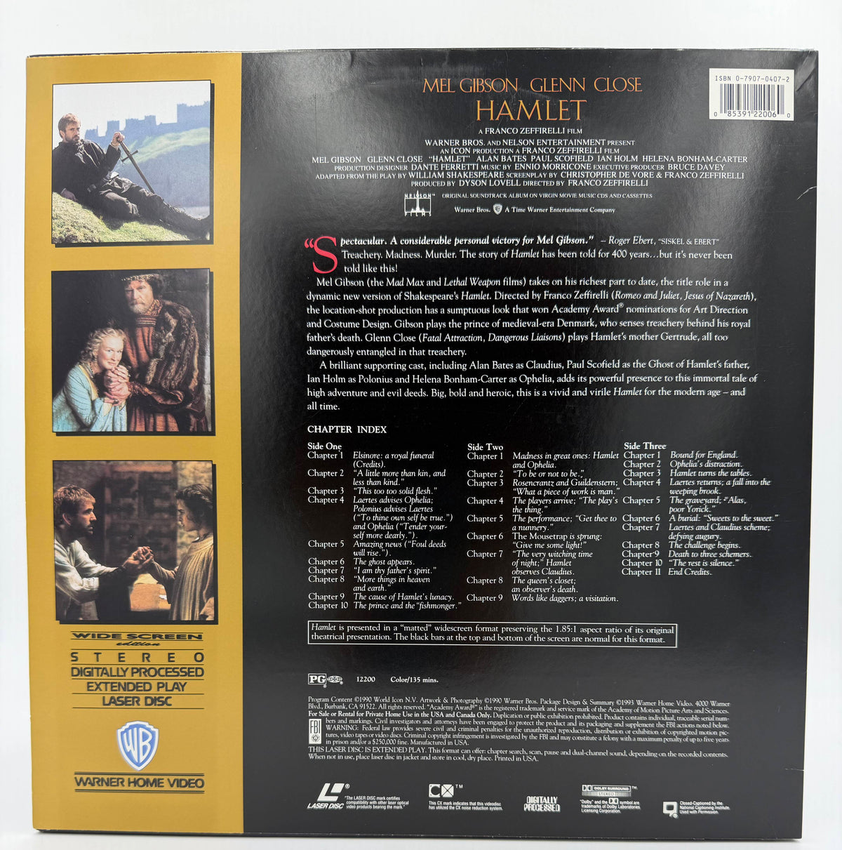 Hamlet (1990 / 1993) Wide Screen Edition – LaserDisc - EX