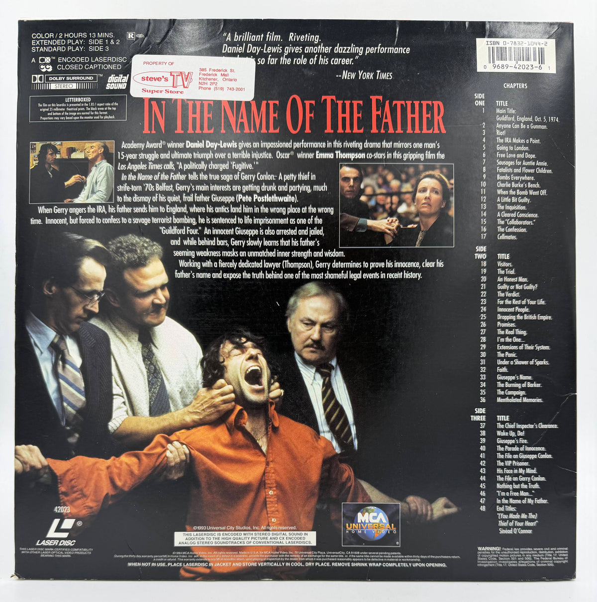 In the Name of the Father (1993 / 1994) Letterboxed Edition – LaserDisc - VG+