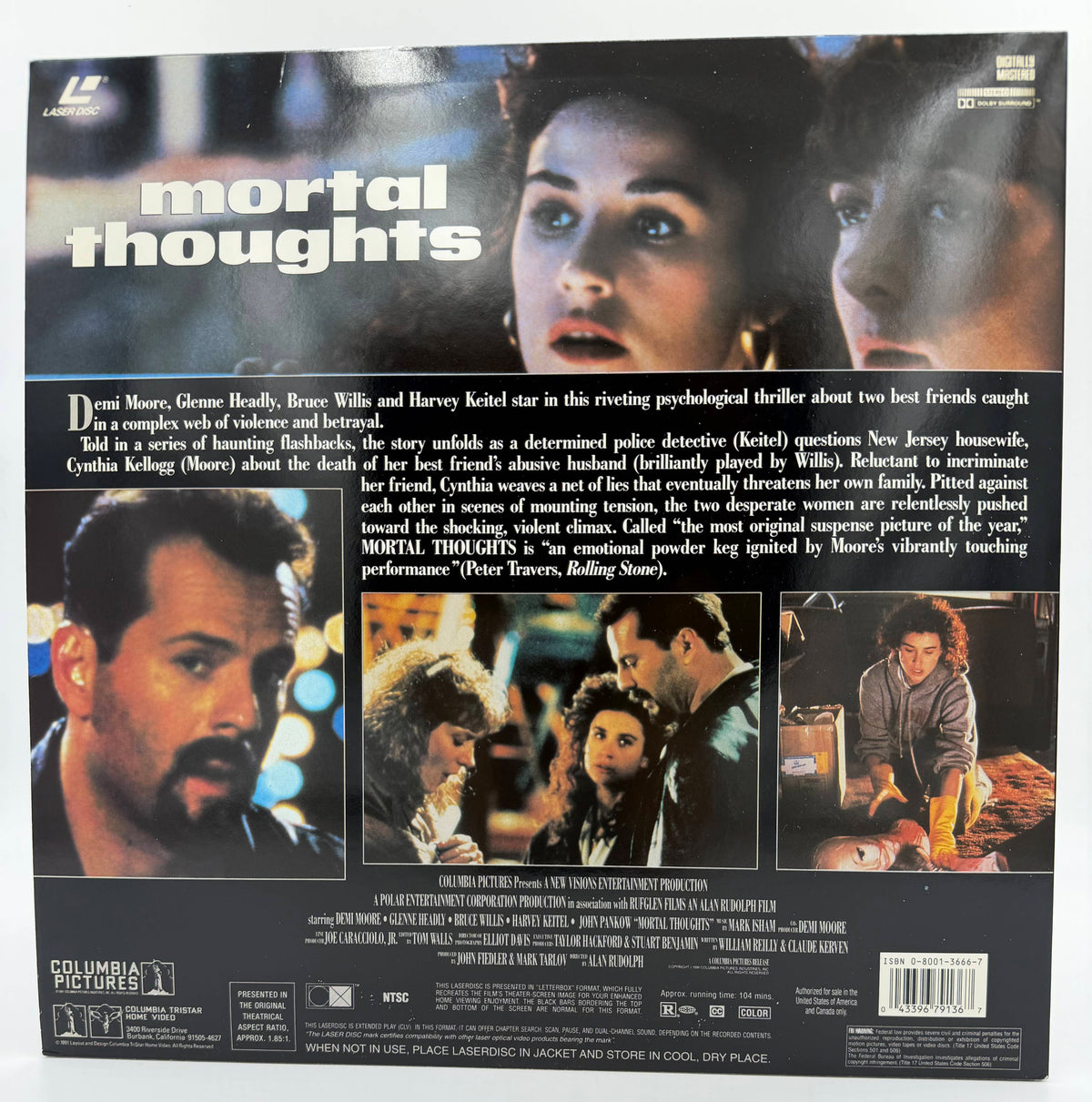 Mortal Thoughts (1991 / 1991) Deluxe Widescreen Version – LaserDisc - EX