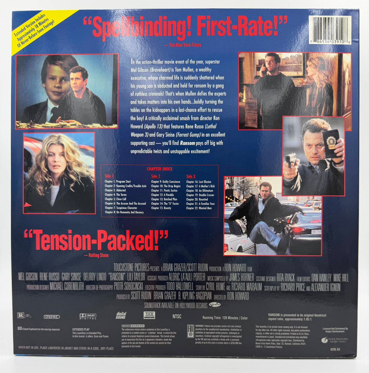Ransom (1996 / 1997) Widescreen Laserdisc – LaserDisc - EX