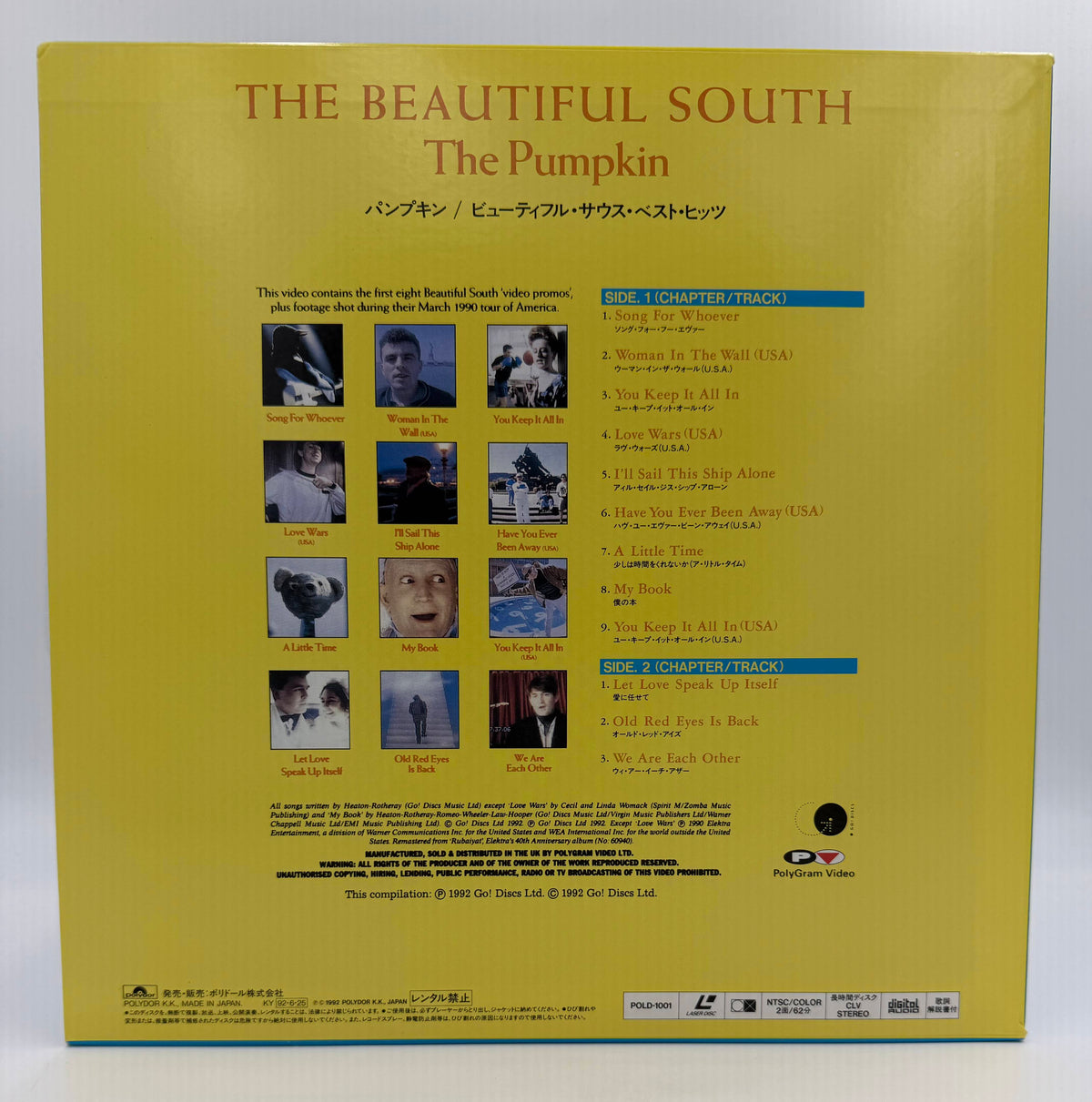 The Beautiful South – The Pumpkin Video Compilation (1992 / 1992) Edition – LaserDisc - EX