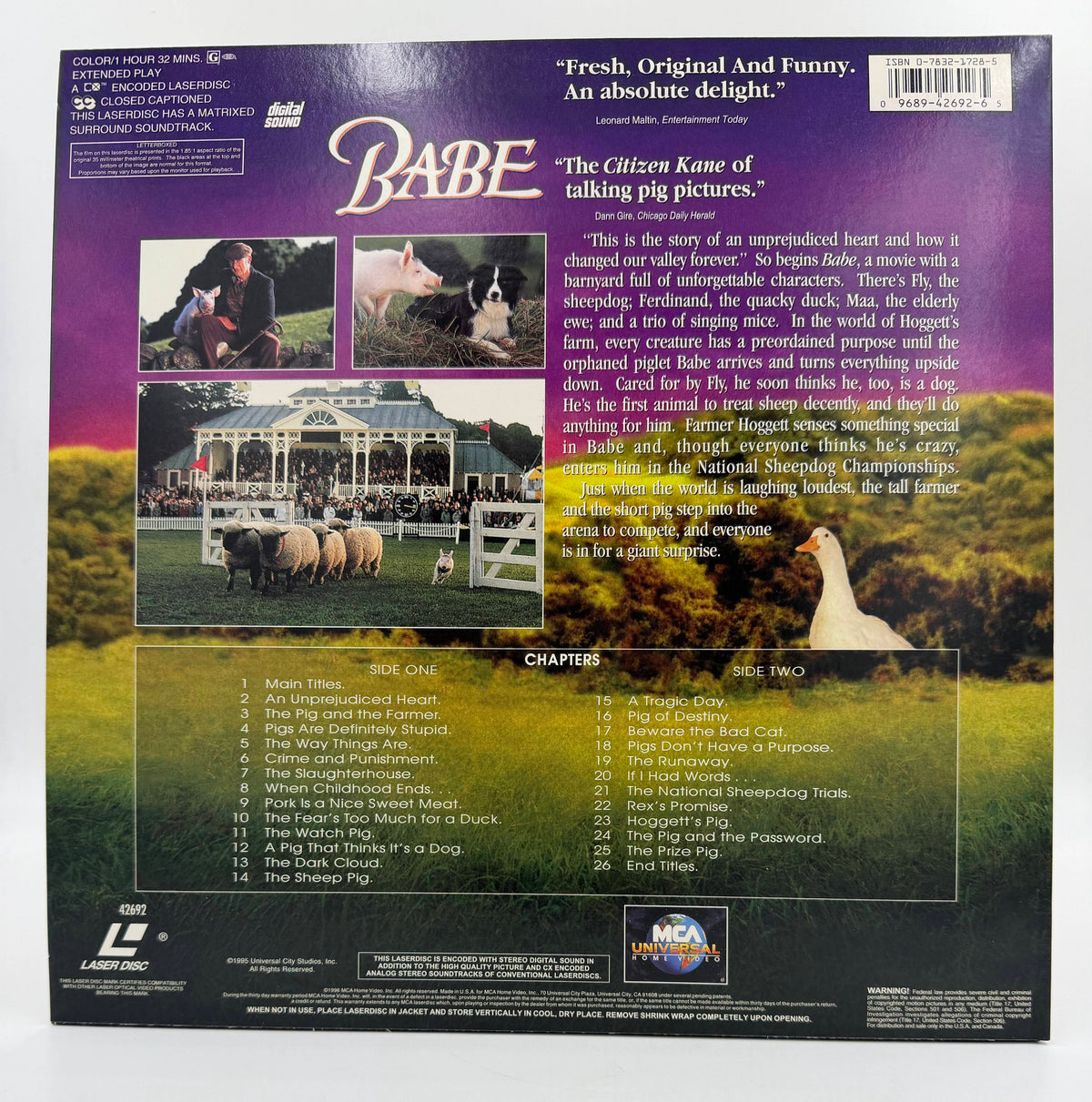 Babe (1995 / 1996) Letterboxed Edition – LaserDisc - EX