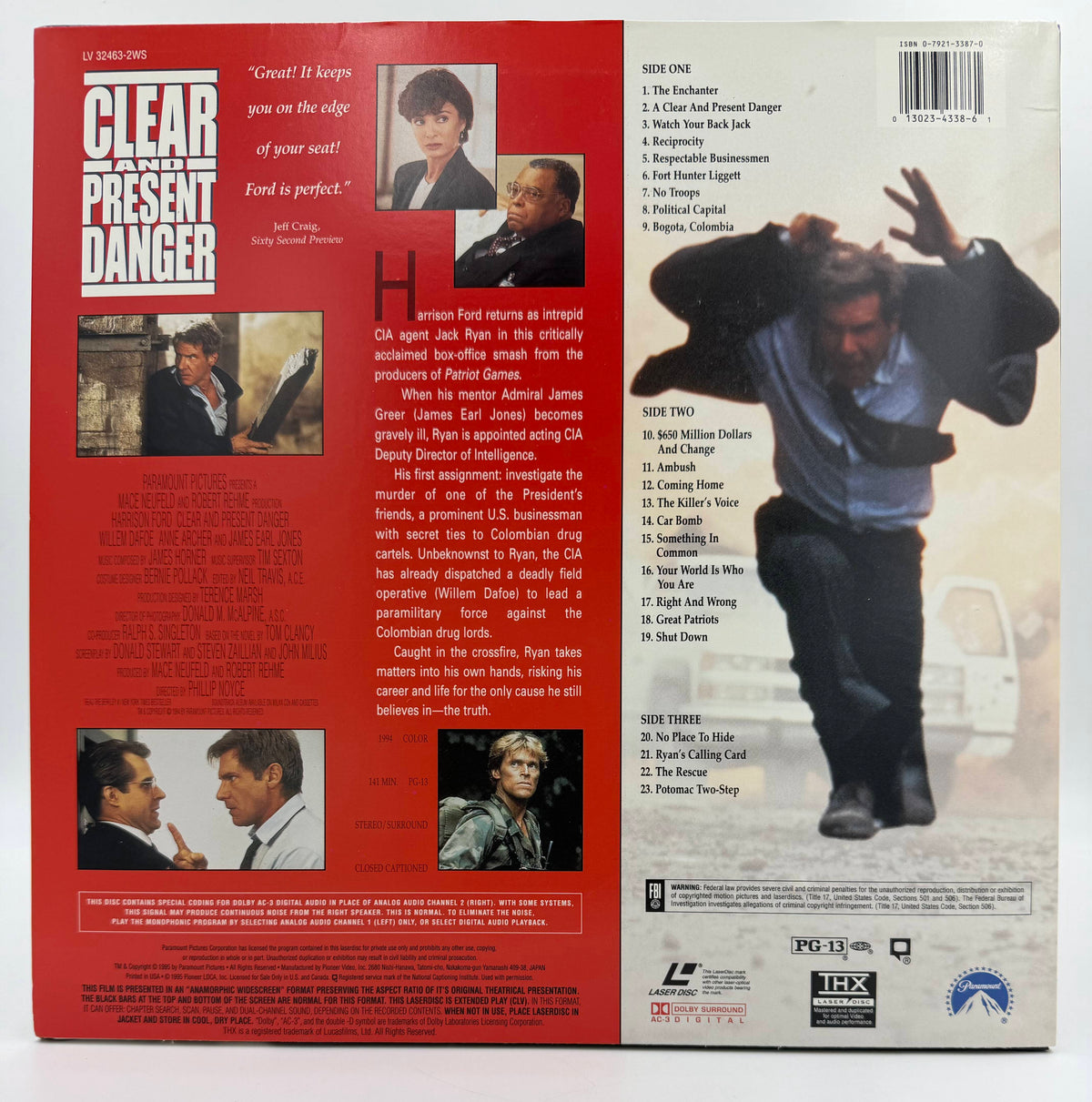 Clear and Present Danger (1994 / 1995) Widescreen Edition – LaserDisc - EX