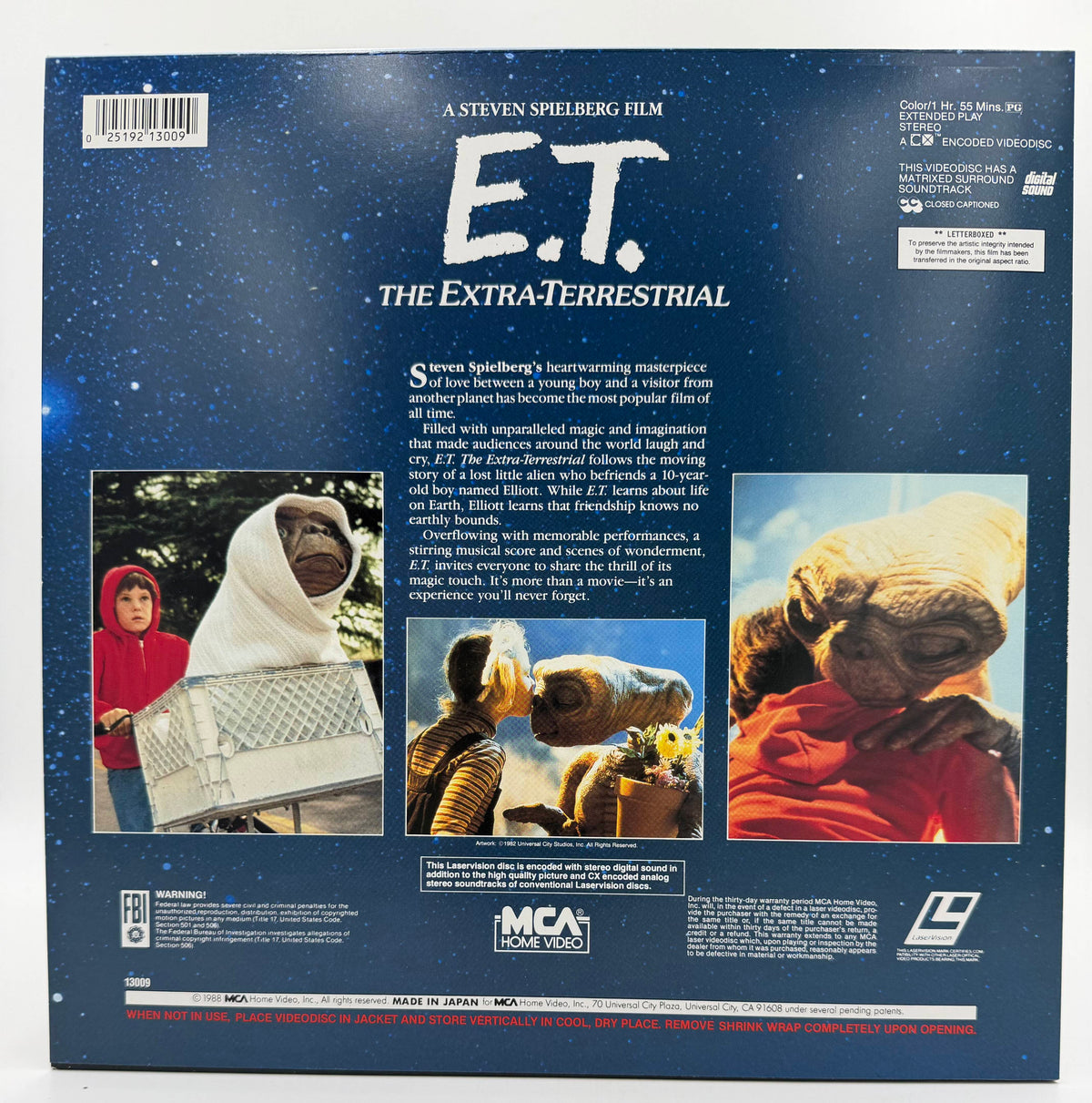 E.T. The Extra-Terrestrial (1982 / 1988) Letterboxed Edition – LaserDisc - EX