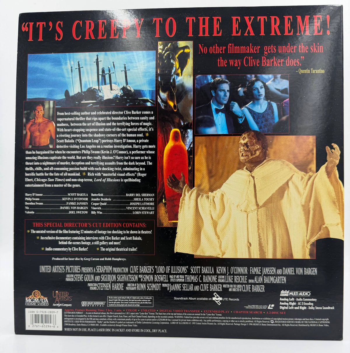 Clive Barker's Lord of Illusions (1995 / 1996) Deluxe Letter-Box Edition Unrated Director's Cut – LaserDisc - EX Horror