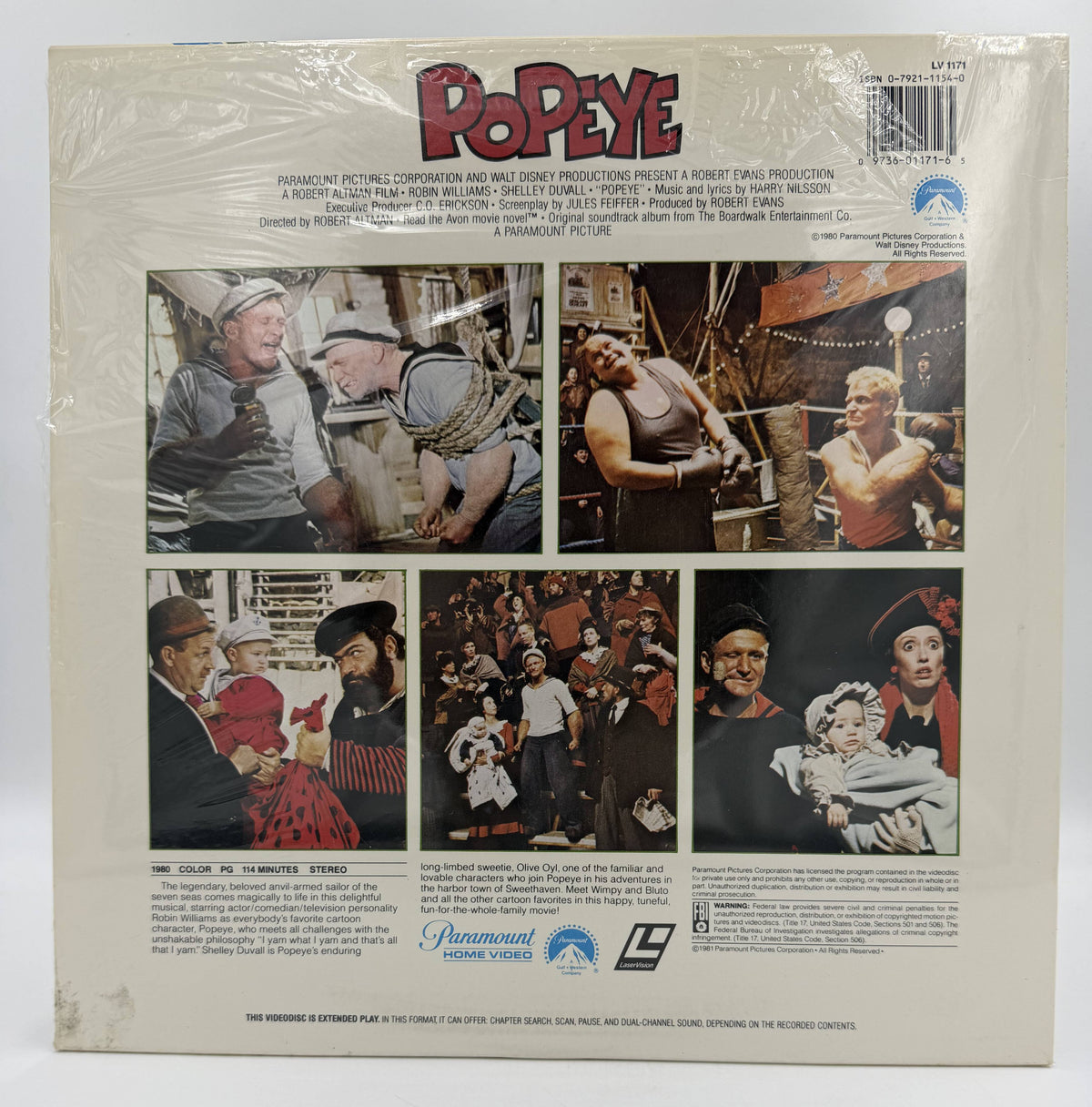 Popeye (1980 / 1981) Standard Edition – LaserDisc - EX