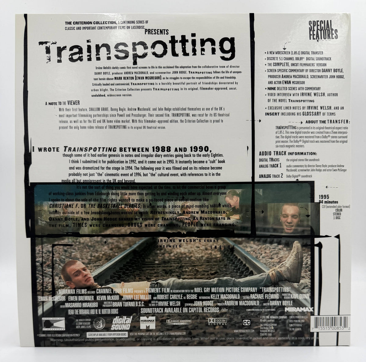 Trainspotting (1996 / 1997) The Criterion Collection Edition – LaserDisc - EX
