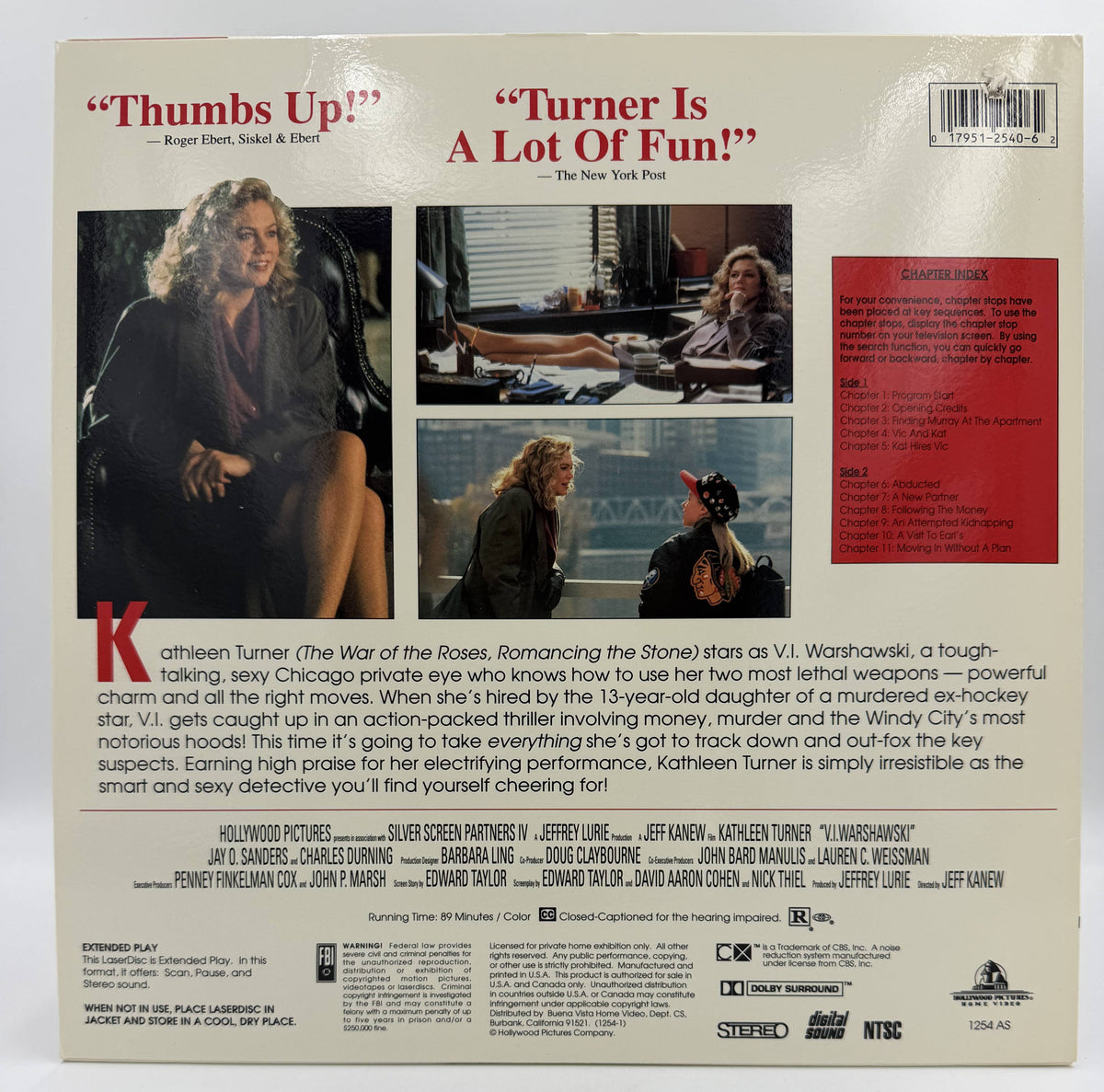 V.I. Warshawski (1991) Standard Edition – LaserDisc Movie + VG+