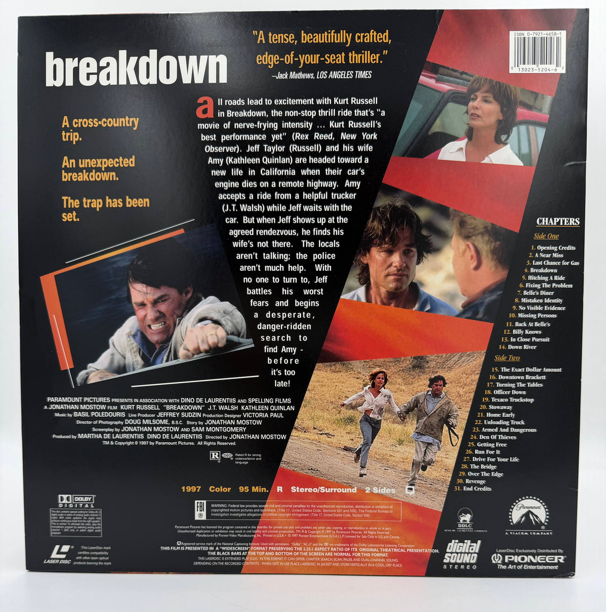 Breakdown (1997) Widescreen Edition – LaserDisc - EX