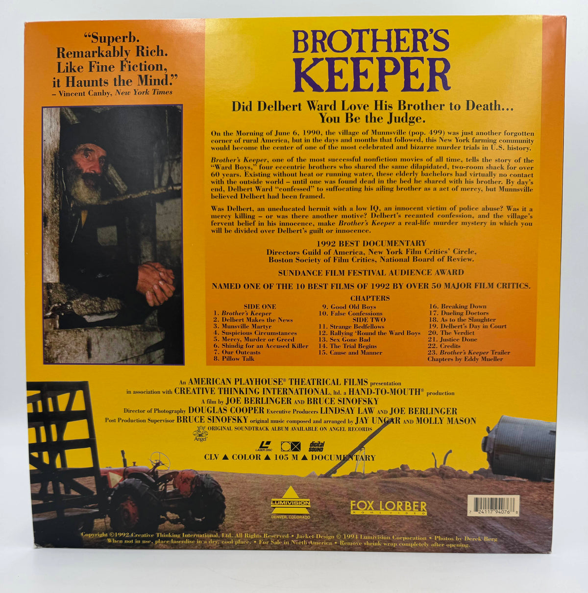 Brother's Keeper (1992 / 1994) Standard Edition – LaserDisc - EX