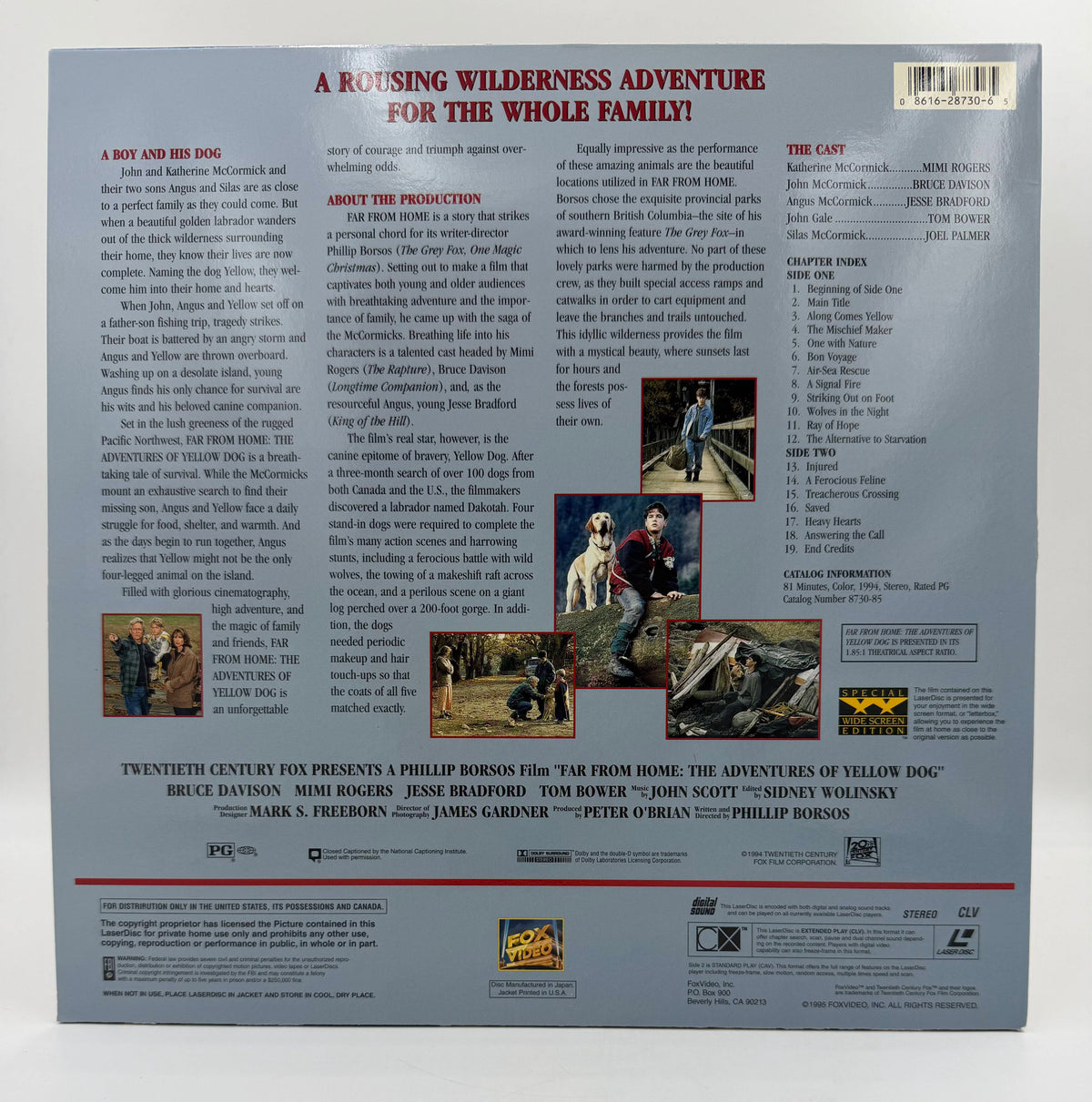 Far From Home: The Adventures of Yellow Dog (1995) Widescreen Edition – LaserDisc - EX