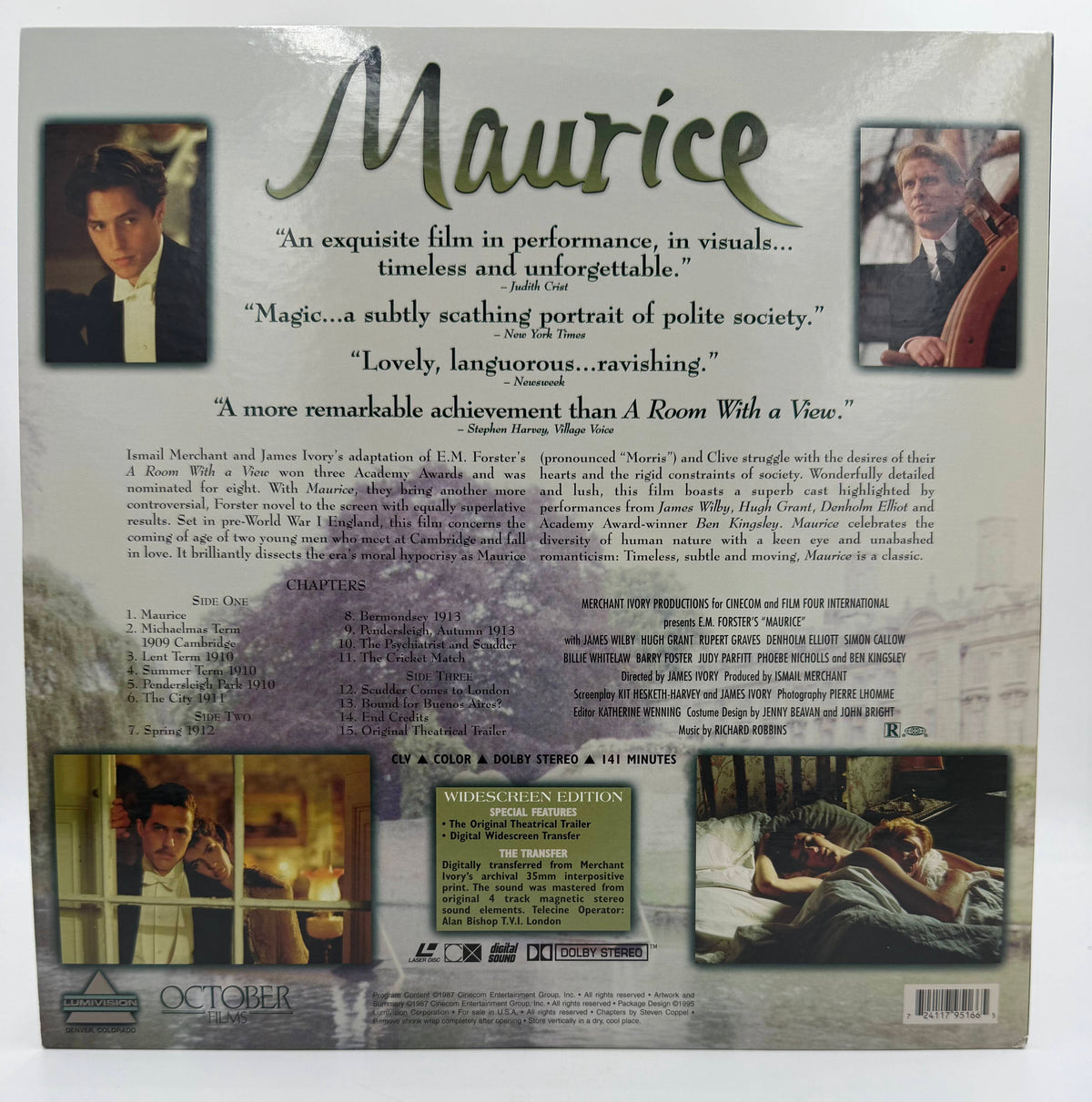 Maurice (1987 / 1995) Widescreen Edition – LaserDisc - EX