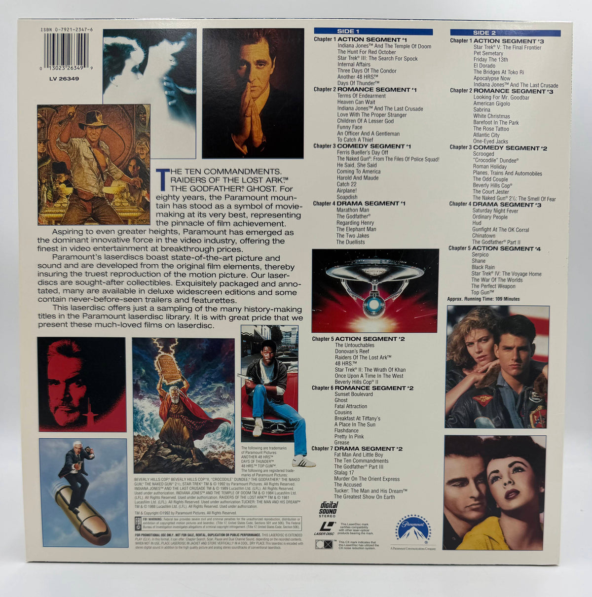Paramount Pictures Promotional Sampler LaserDisc (1992) – LaserDisc - EX