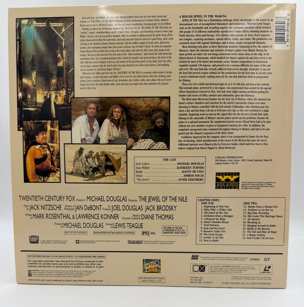 The Jewel of the Nile (1985 / 1995) Special Widescreen Edition – LaserDisc - EX