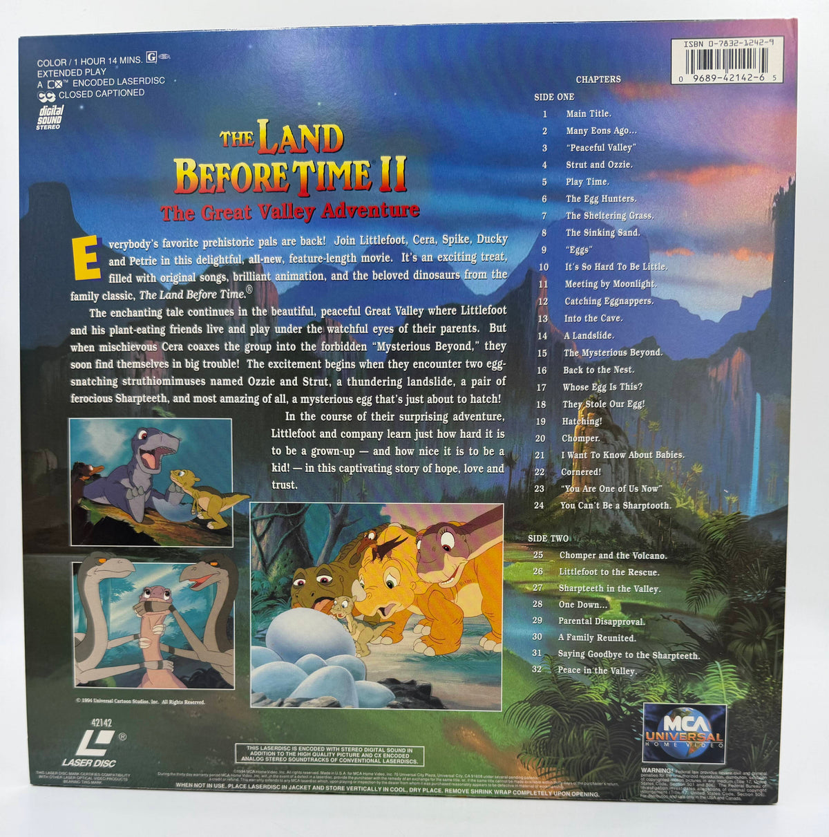 The Land Before Time II: The Great Valley Adventure (1994) Standard Edition – LaserDisc - EX