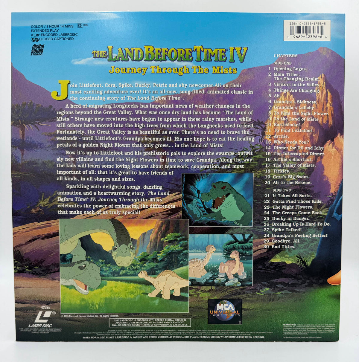 The Land Before Time IV: Journey Through The Mists (1996) Standard Edition – LaserDisc - EX