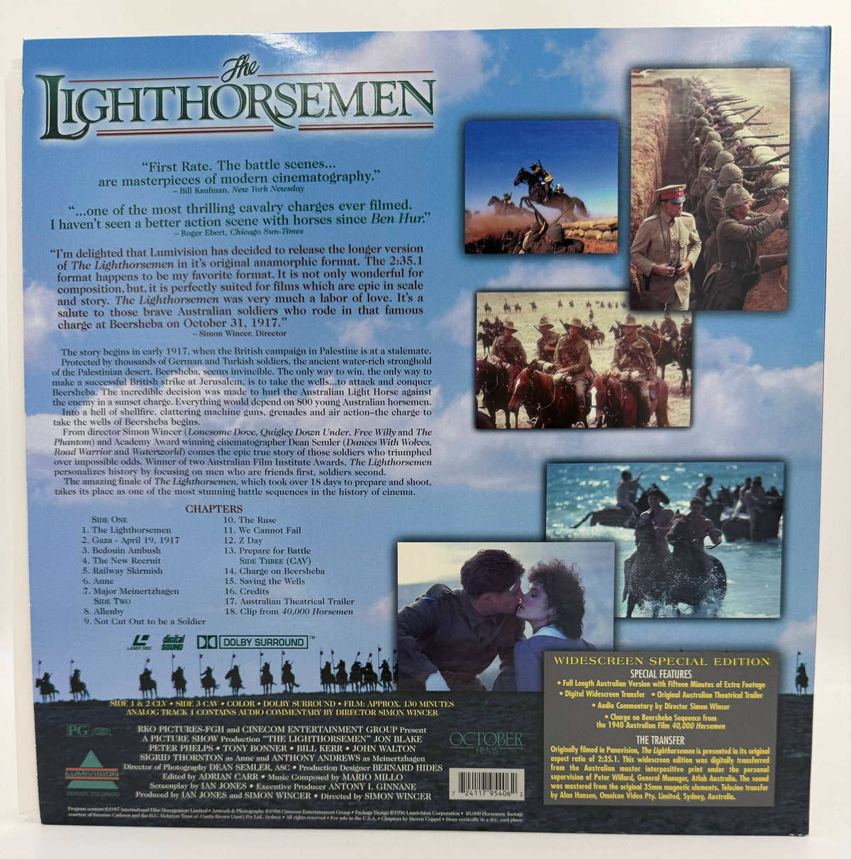 The Lighthorsemen (1987 / 1996) Widescreen Special Edition – LaserDisc - EX