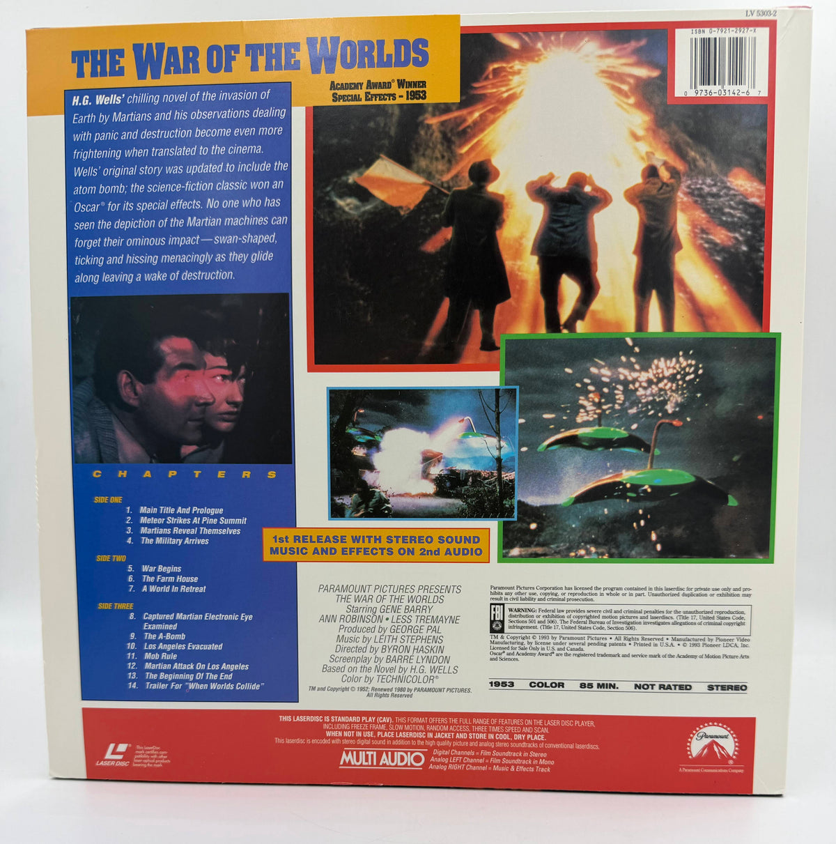 The War of the Worlds (1953 / 1993) CAV Widescreen Multi Audio Edition – LaserDisc - EX