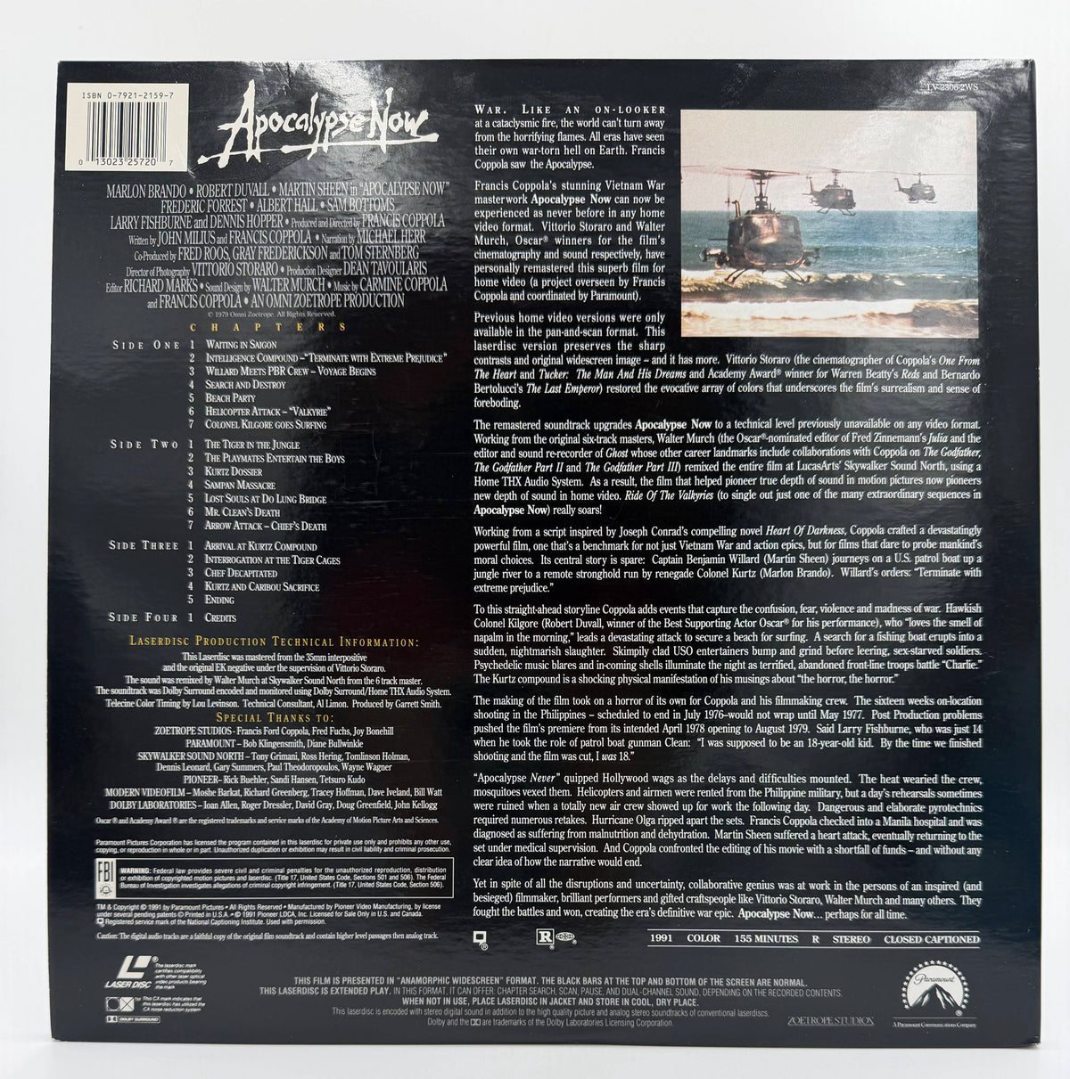 Apocalypse Now (1979 / 1991) Widescreen Edition 2-Disc Set – LaserDisc - EX