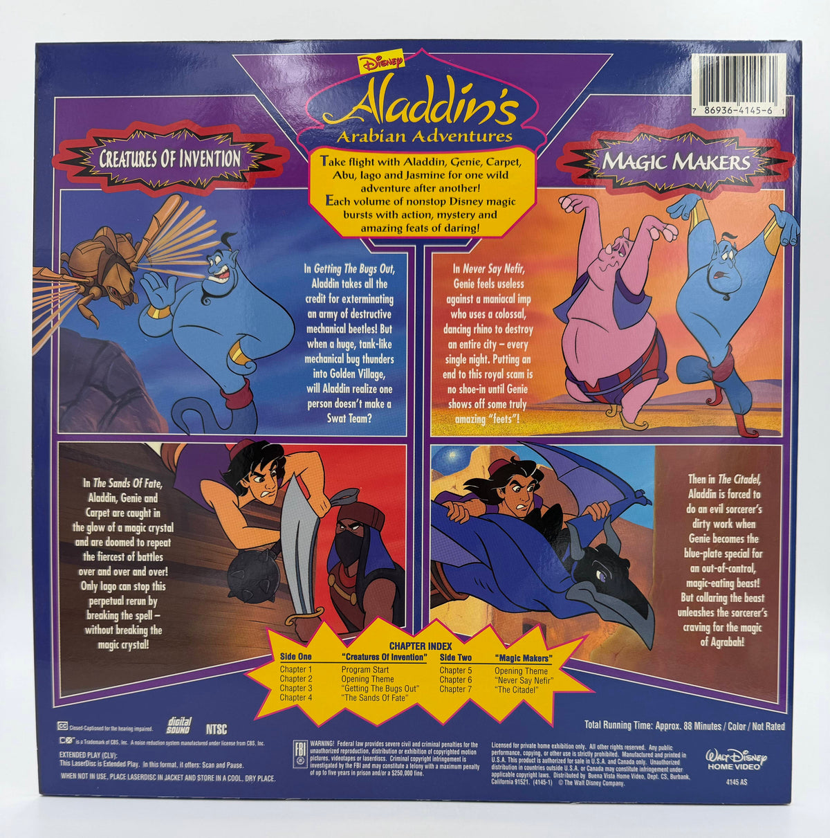 Disney's Aladdin's Arabian Adventures: Creatures of Invention / Magic Makers (1995) LaserDisc Double Feature - EX