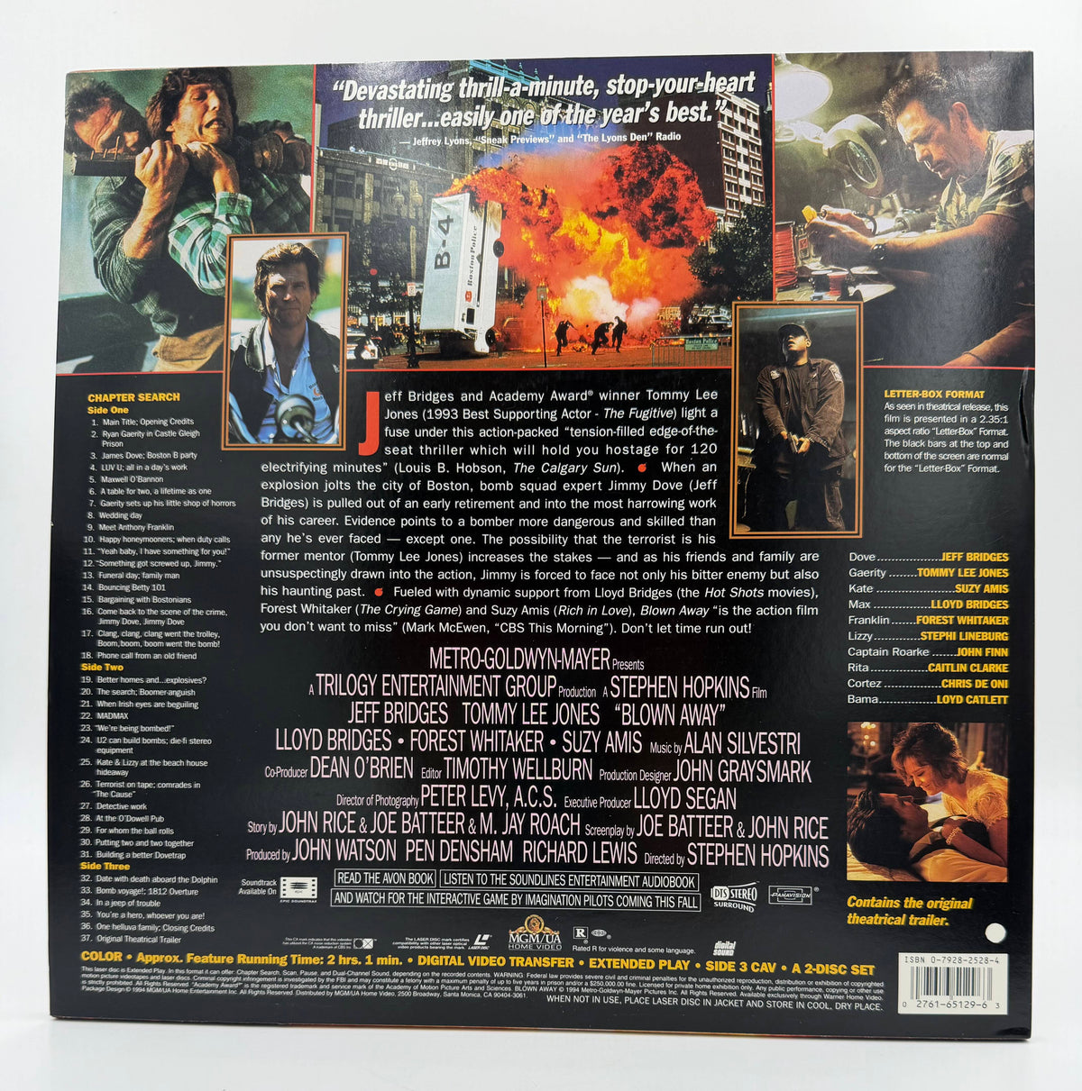 Blown Away (1994) Deluxe Letter-Box Edition 2-Disc Set – LaserDisc - EX
