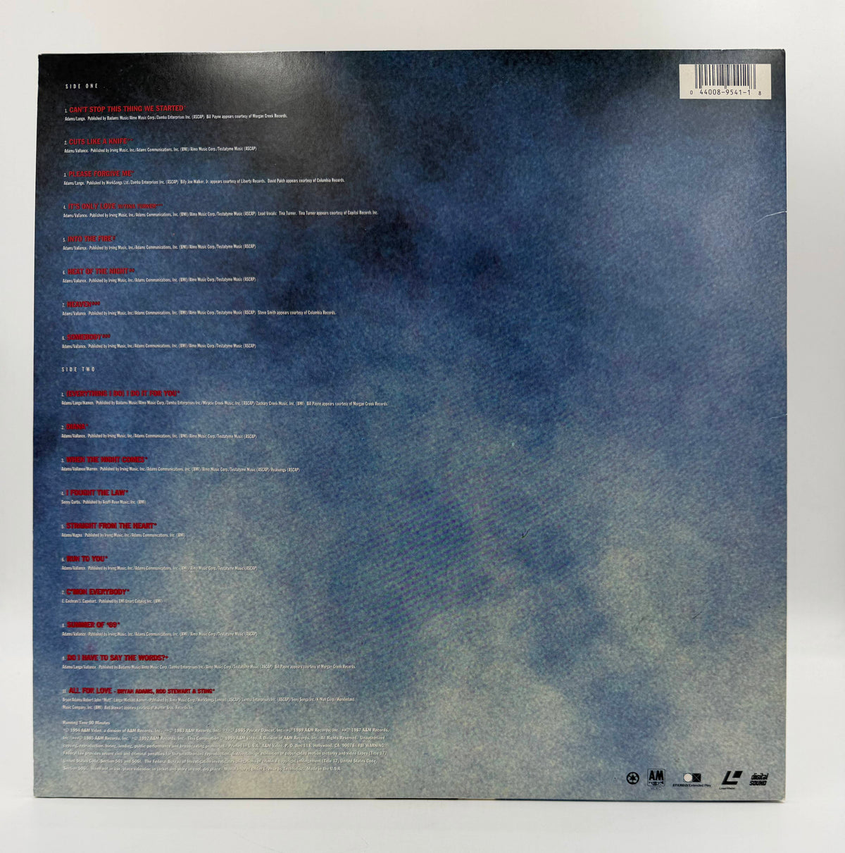 Bryan Adams: So Far So Good (And More) (1994) Single Disc LaserDisc - EX