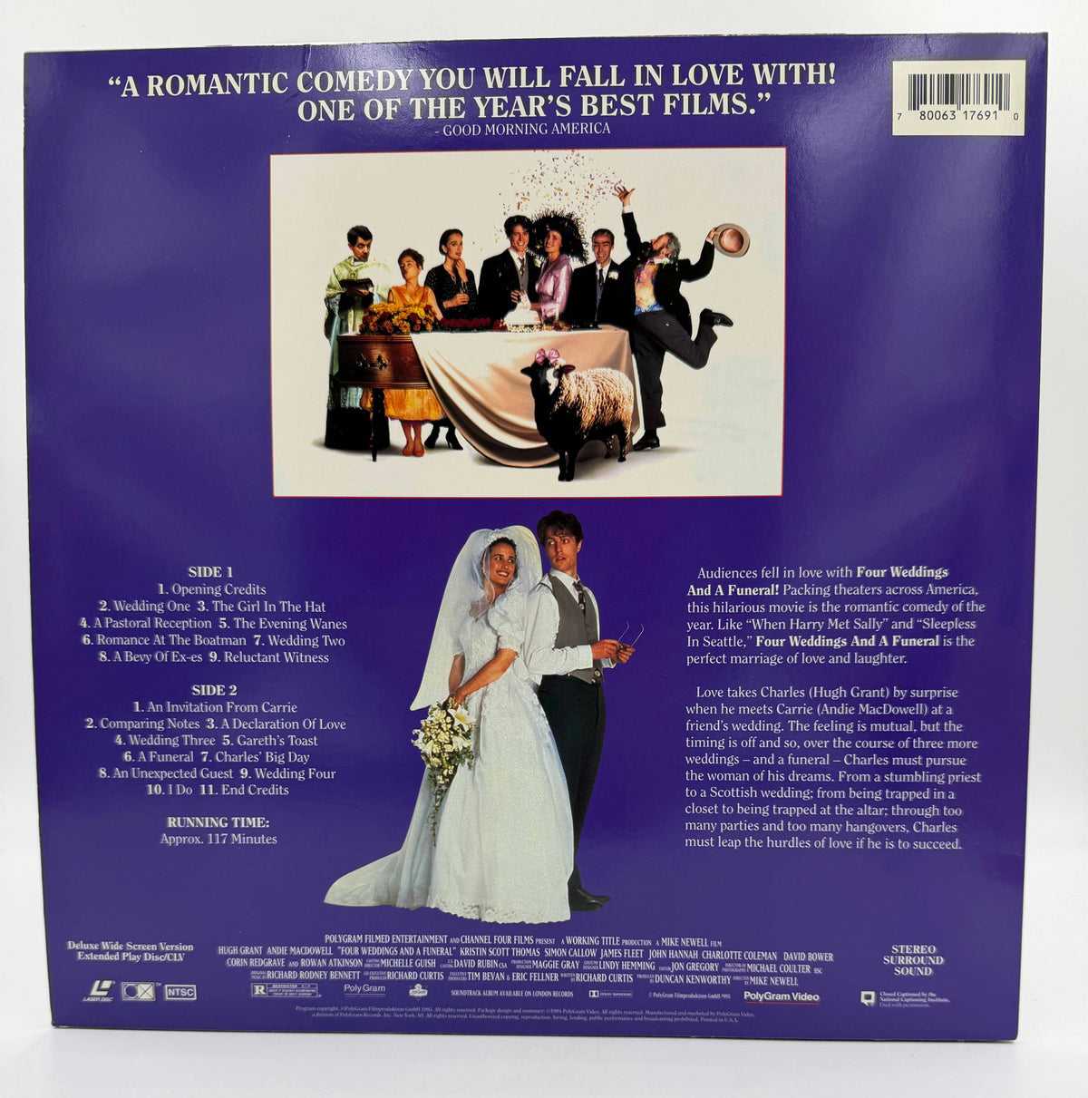 Four Weddings and a Funeral (1994) Deluxe Wide Screen Version LaserDisc - VG+