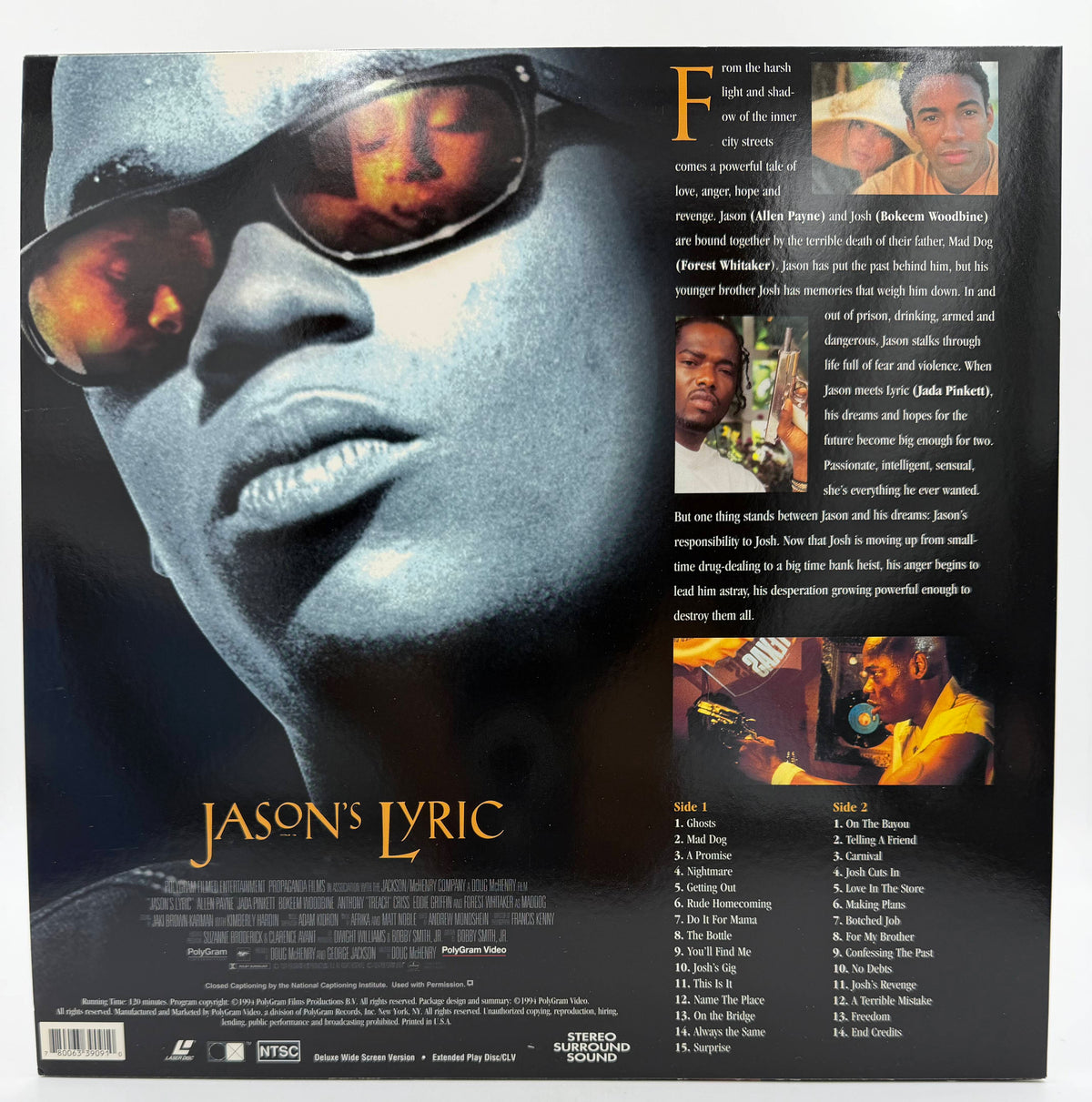 Jason's Lyric (1994) Deluxe Wide Screen Version LaserDisc - EX