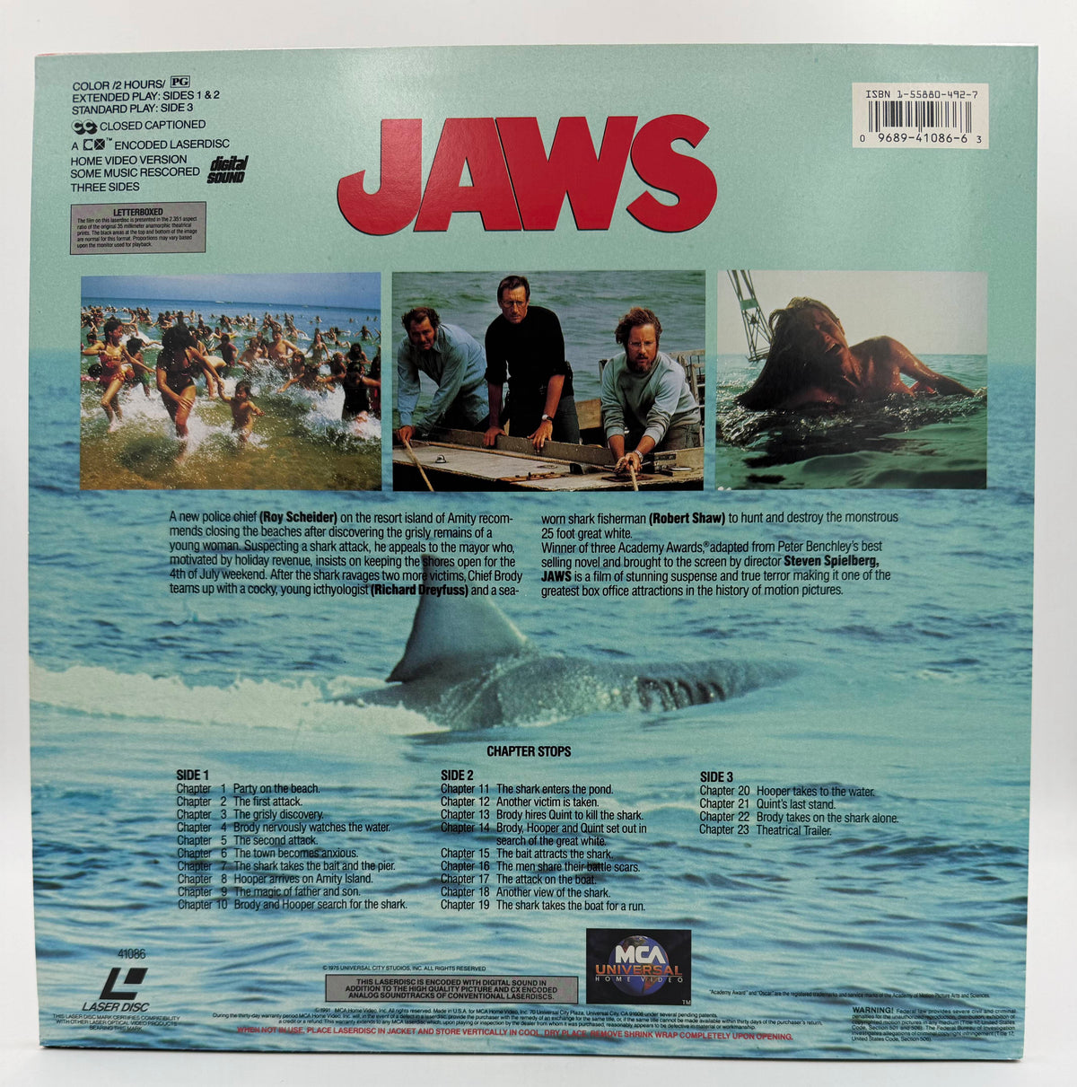 Jaws (1975 / 1991) Letterboxed Edition 2-Disc Set – LaserDisc - EX