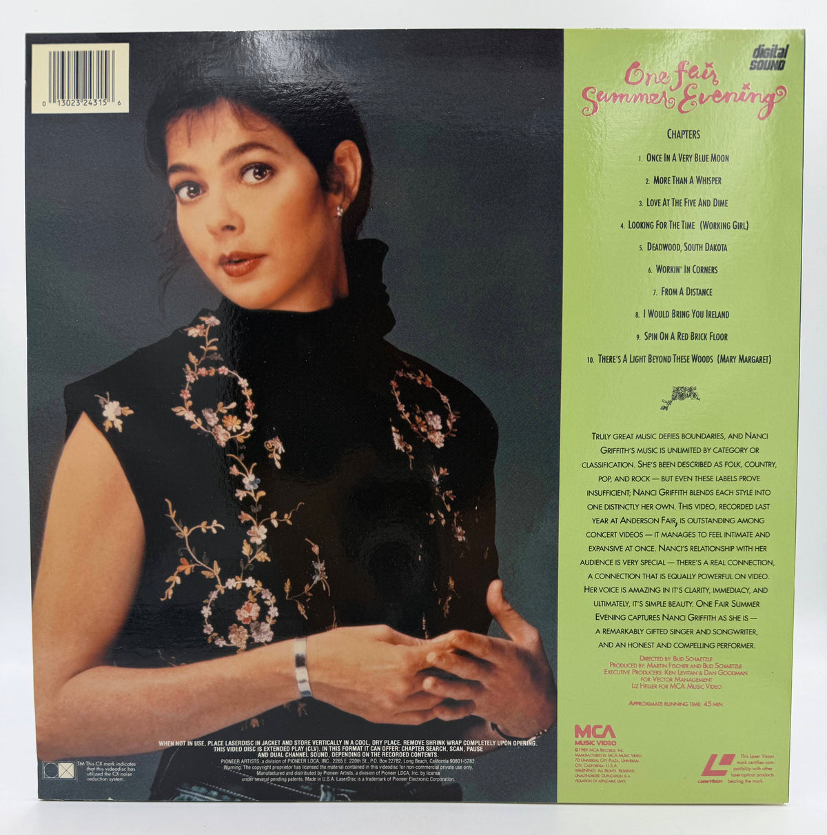 Nanci Griffith: One Fair Summer Evening (1988 / 1989) Pioneer Artists LaserDisc - EX