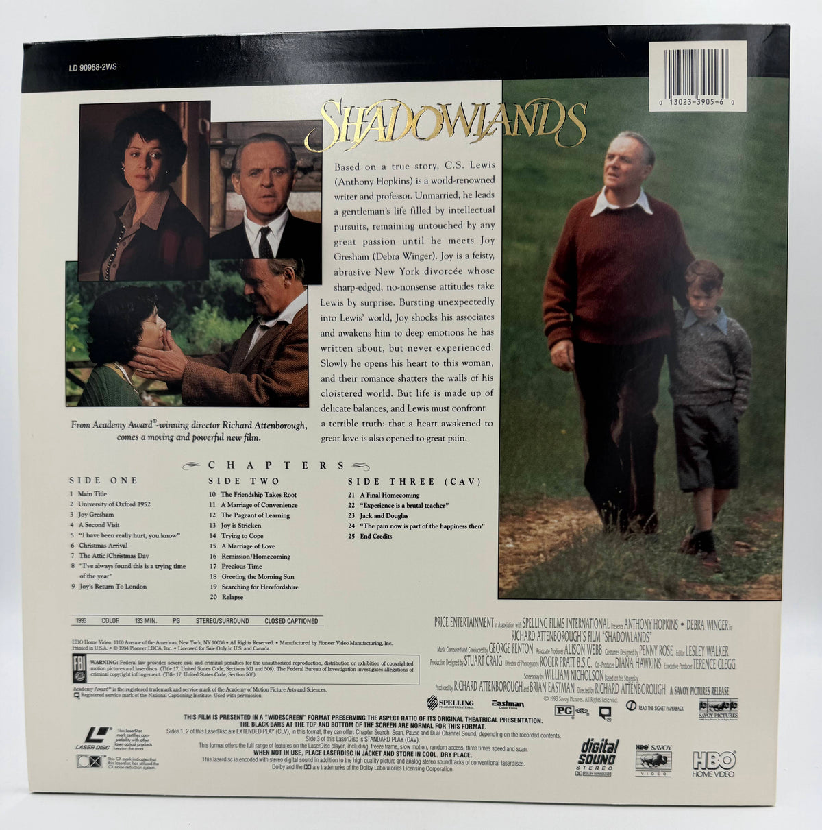 Shadowlands (1993 / 1994) Widescreen Edition 2-Disc Set – LaserDisc - EX