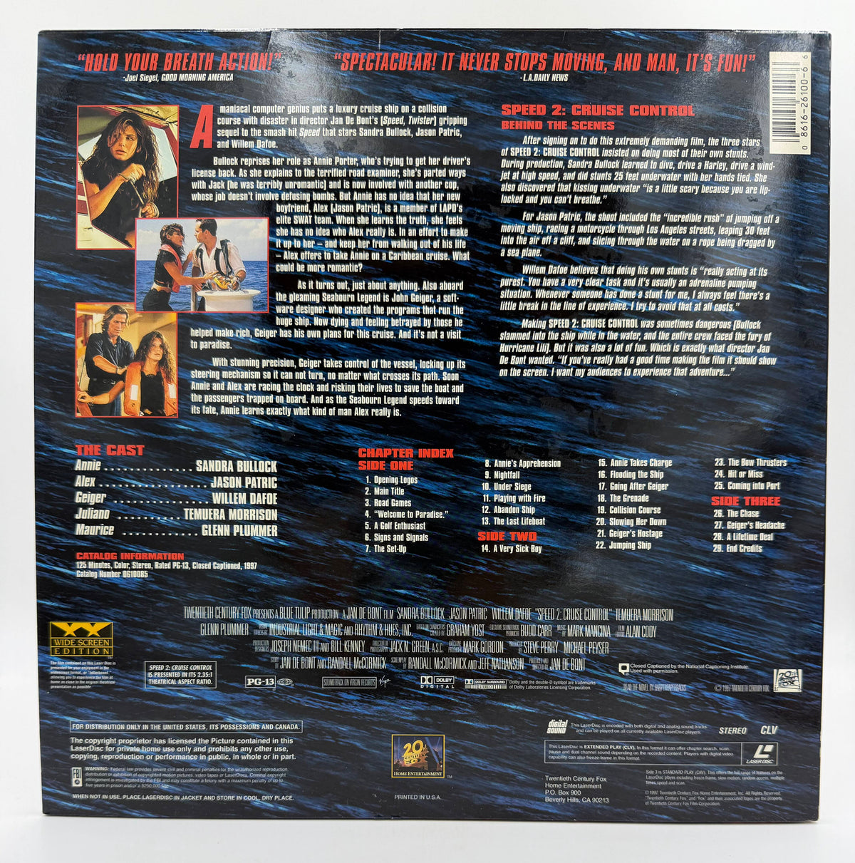 Speed 2: Cruise Control (1997) Special Widescreen Edition LaserDisc - EX