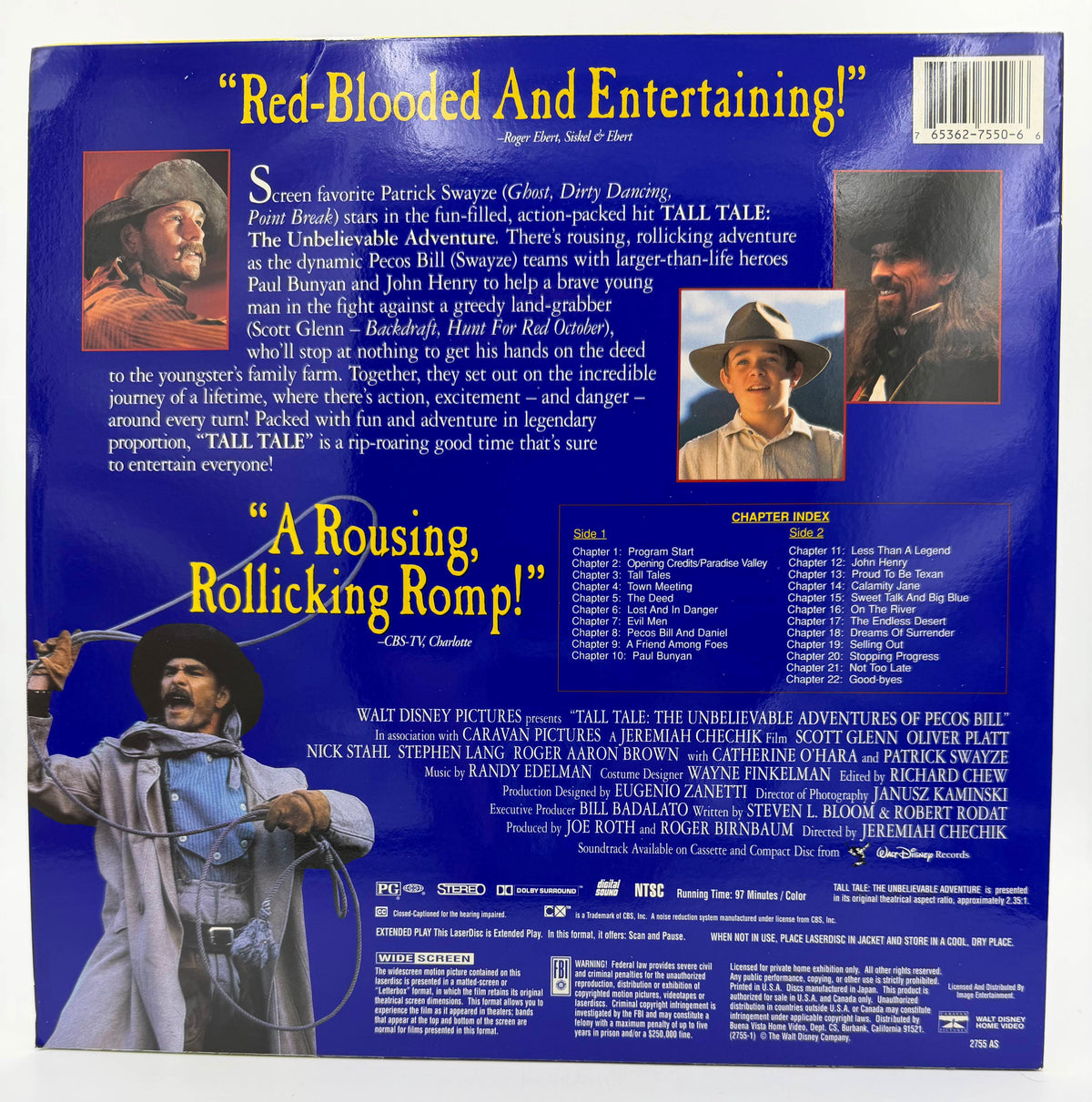 Disney's Tall Tale: The Unbelievable Adventures of Pecos Bill (1995) Widescreen LaserDisc - EX