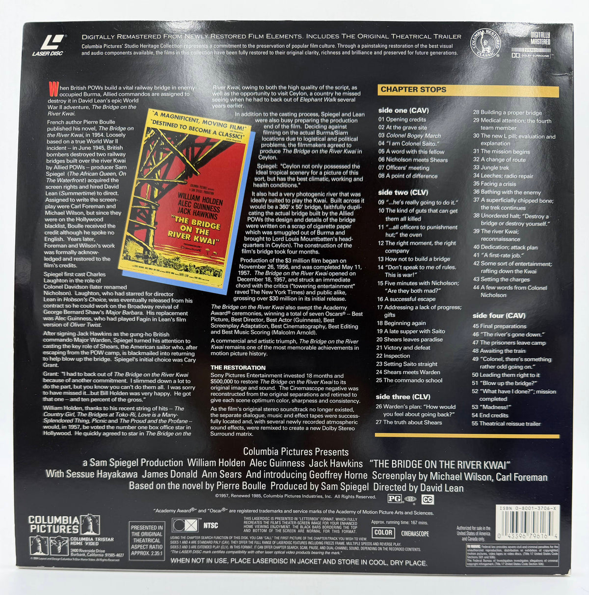The Bridge on the River Kwai (1957 / 1995) Studio Heritage Collection 2-Disc Set – LaserDisc - EX