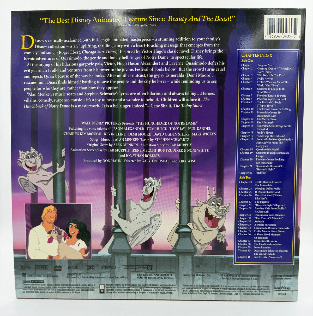 Walt Disney's Masterpiece: The Hunchback of Notre Dame (1996) Widescreen LaserDisc - EX