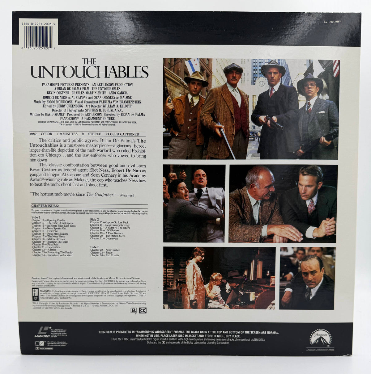 The Untouchables (1987 / 1991) Widescreen Edition 2-Disc Set – LaserDisc - EX