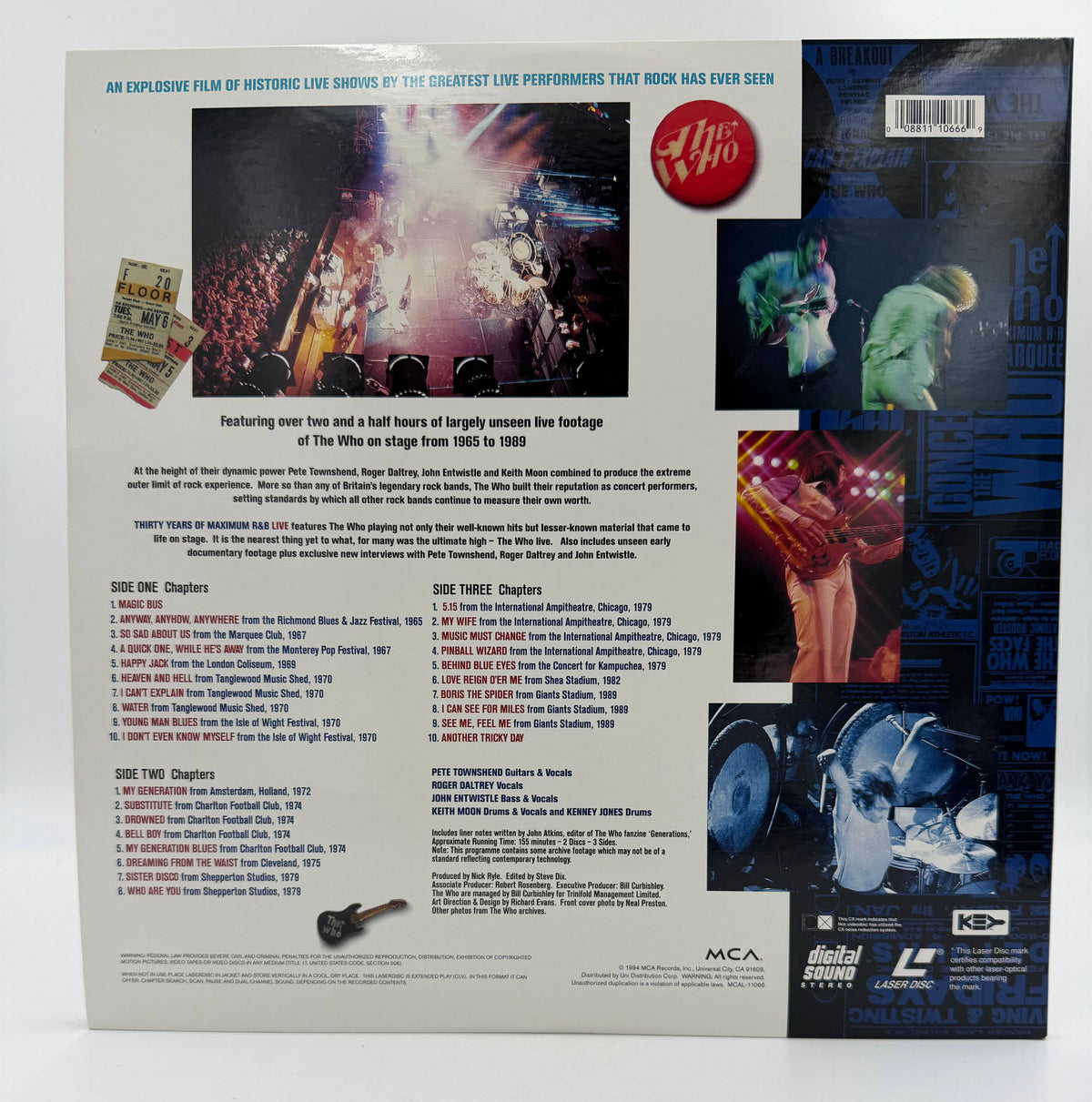 The Who: Thirty Years of Maximum R&amp;B Live (1965-1989 / 1994) MCA 2-Disc Set – LaserDisc - EX