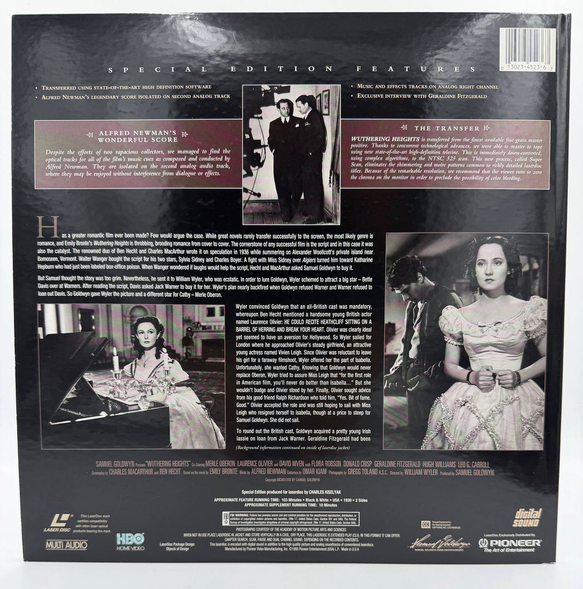 Wuthering Heights (1939 / 1995) Pioneer Special Edition LaserDisc - EX