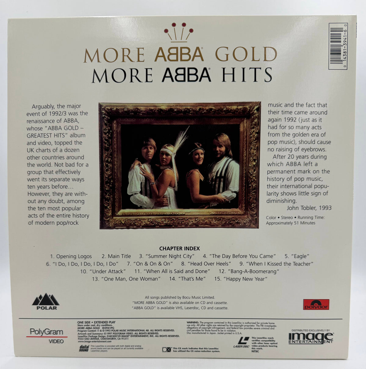 More ABBA Gold: More ABBA Hits (1993 / 1997) PolyGram Video / Image Entertainment LaserDisc - EX